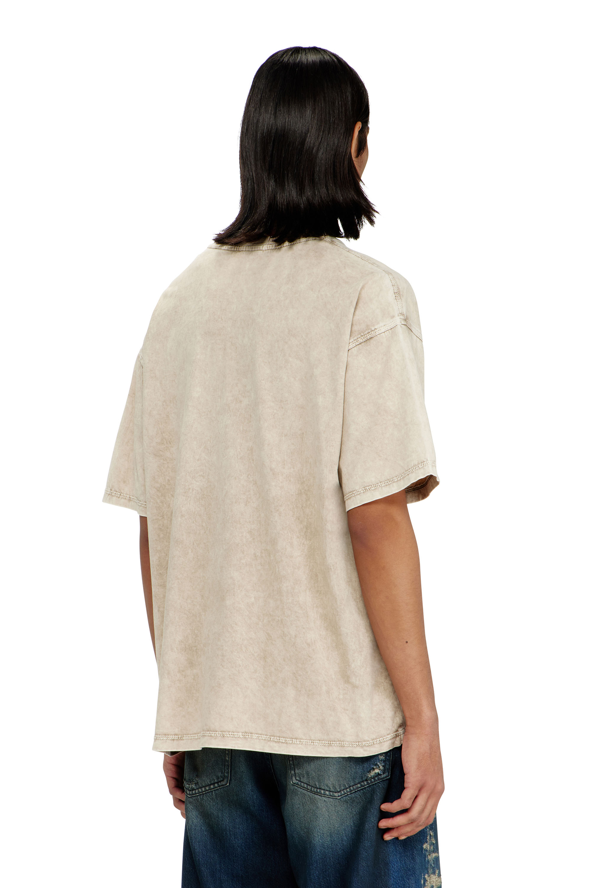 Diesel - T-BOXT-AA14, Camiseta de algod&oacute;n con efecto tratado Hombre in Beige - 4