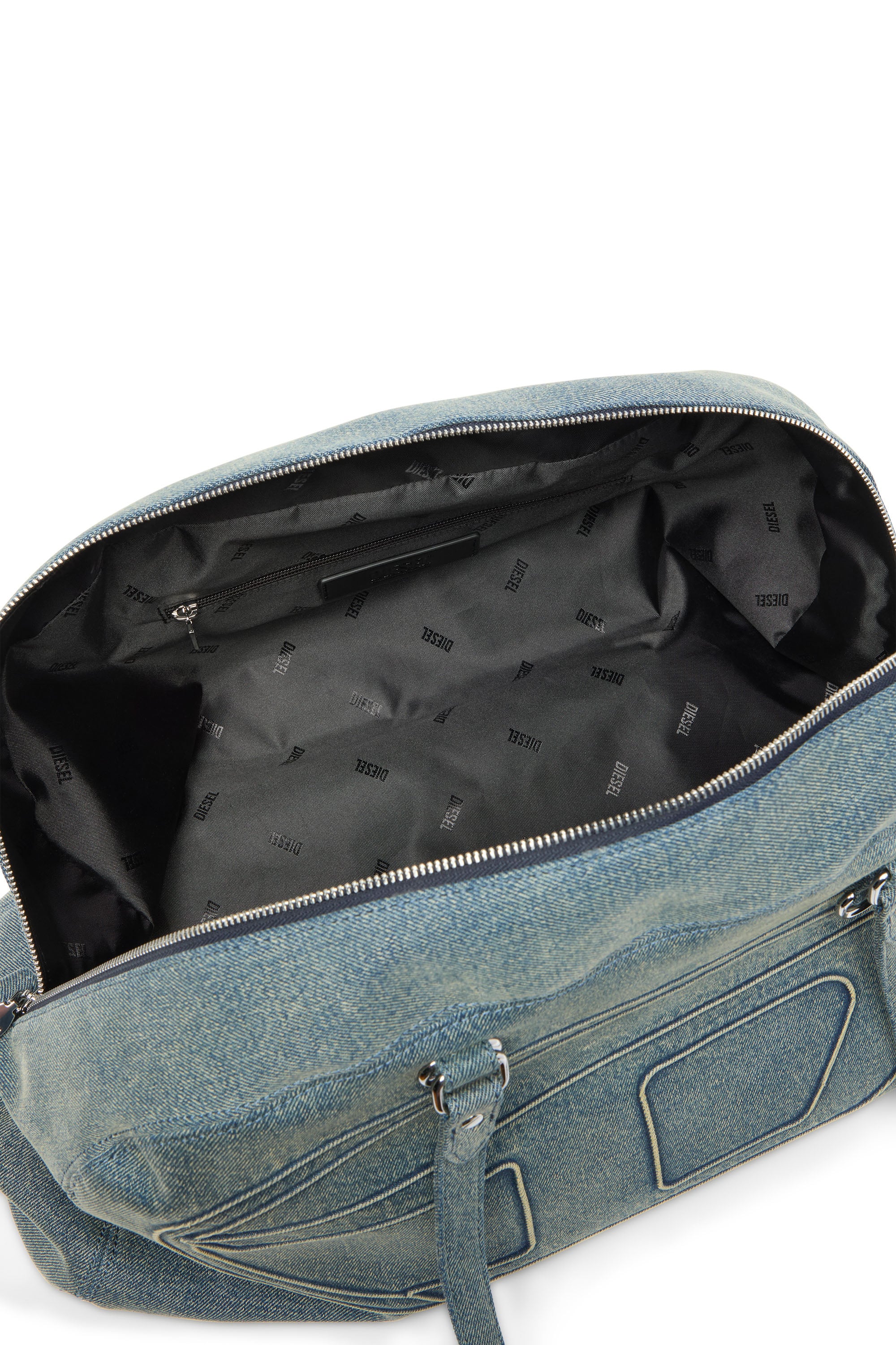 Diesel - 1DR DOME SOFT DUFFLE XL, 1DR Dome-Bolso de denim con logo Oval D Unisex in Azul marino - 4