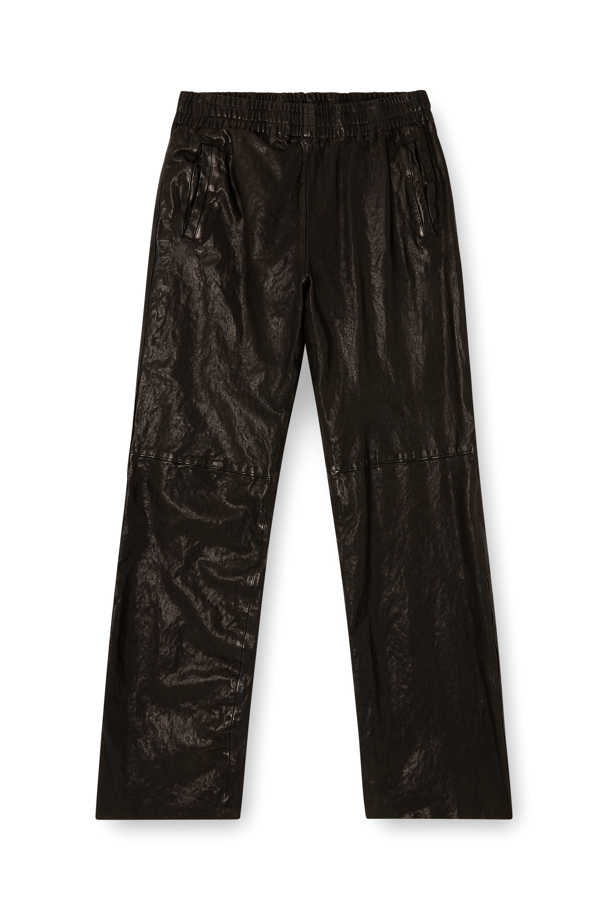 Diesel - P-BRU, Pantalones elásticos en cuero hervido Hombre in Negro - 3