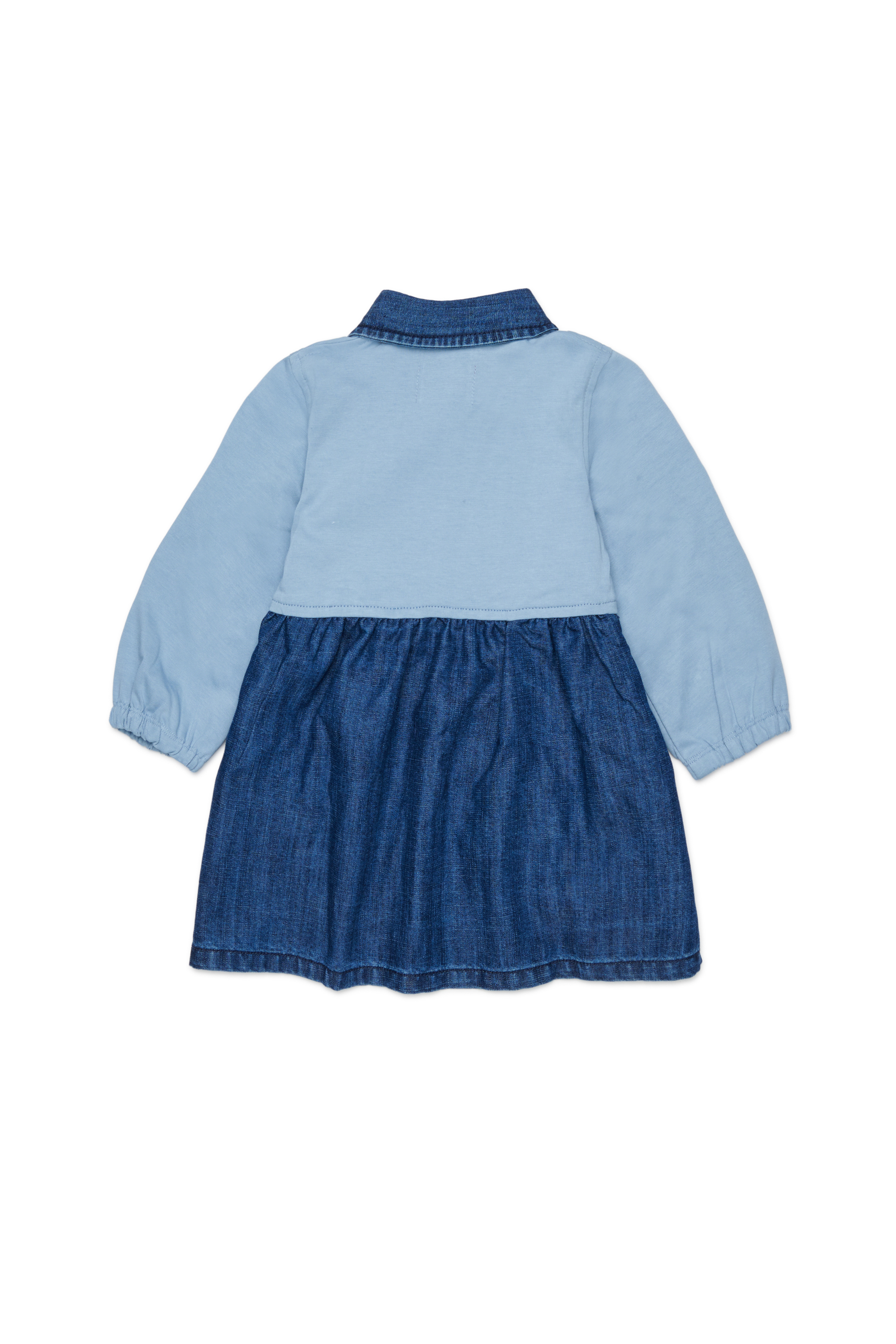 Diesel - DROSEB, Vestido camisero de algod&oacute;n y denim con estampado de rosas Mujer in Azul marino - 2