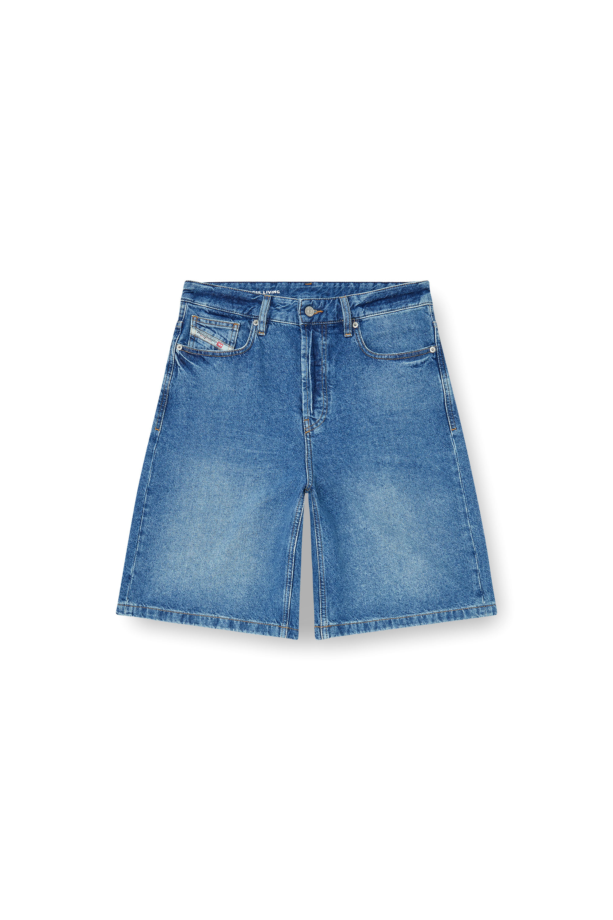 Diesel - DE-SIRE-SHORT, Shorts de denim con lavado oscuro limpio Mujer in Azul marino - 3