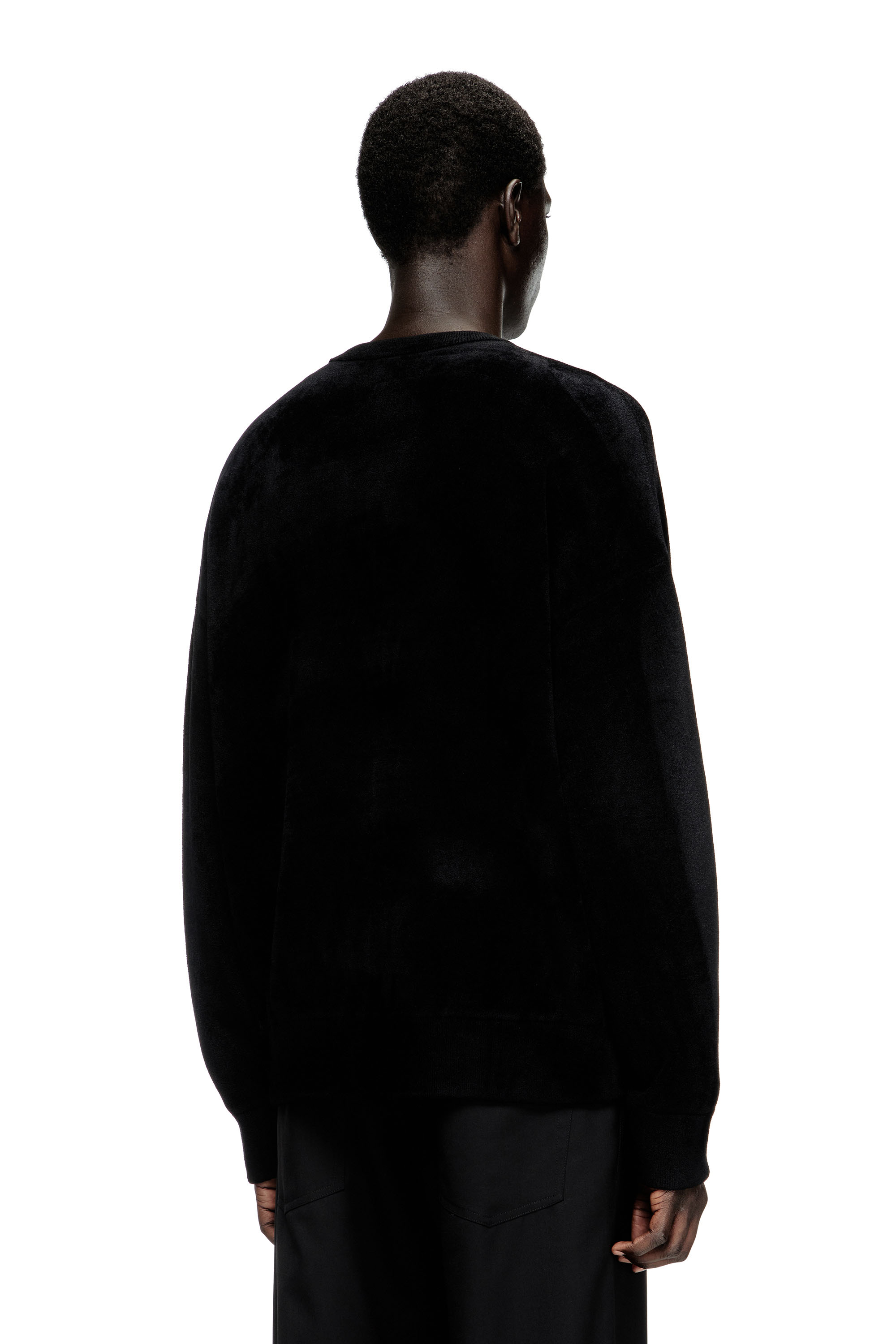 Diesel - K-TRESA, Jersey de jacquard de chenilla con motivo del logotipo Hombre in Negro - 4