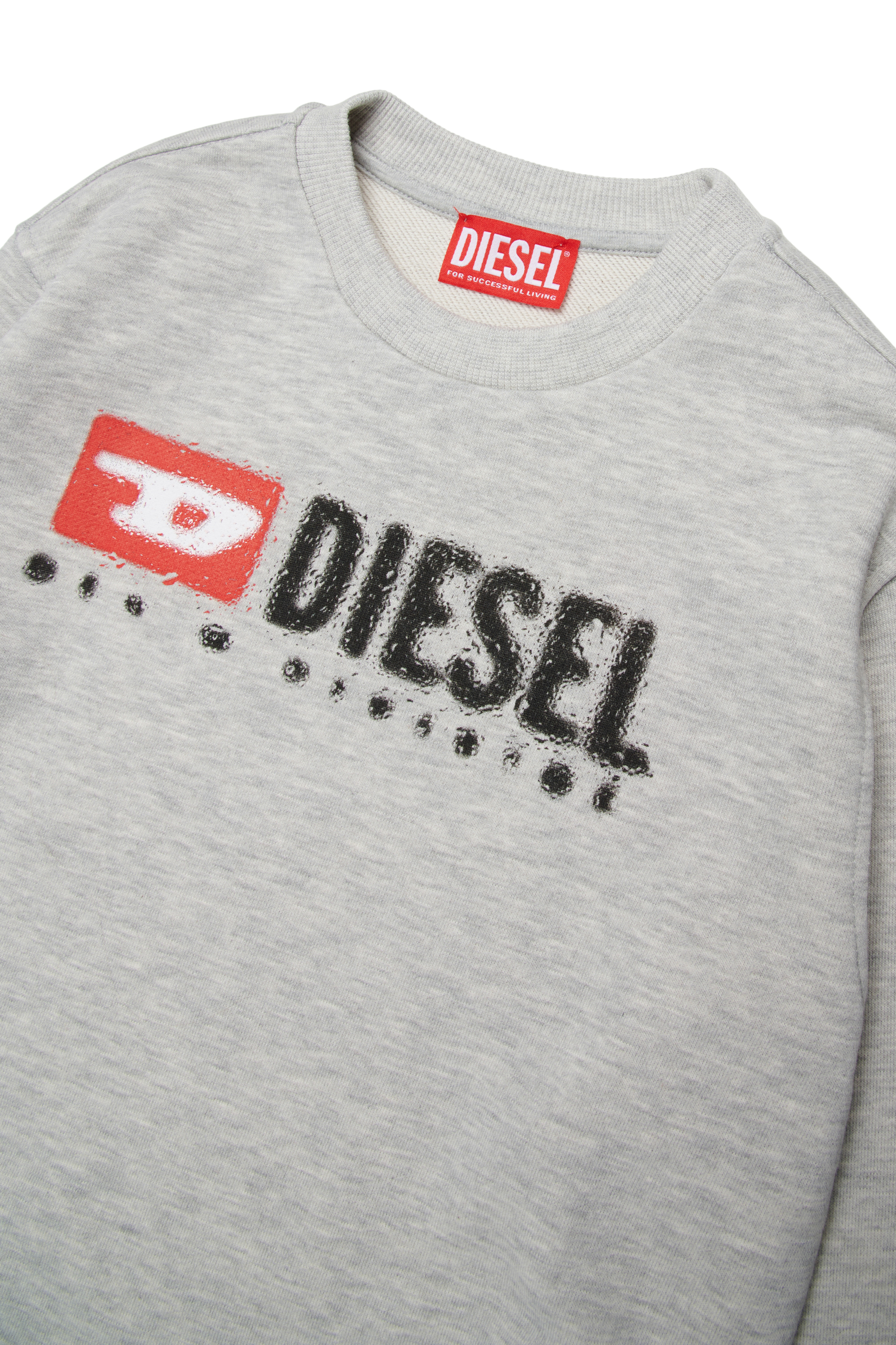 Diesel - SDROPS OVER, Sudadera de algodón con logo Hombre in Gris - 3