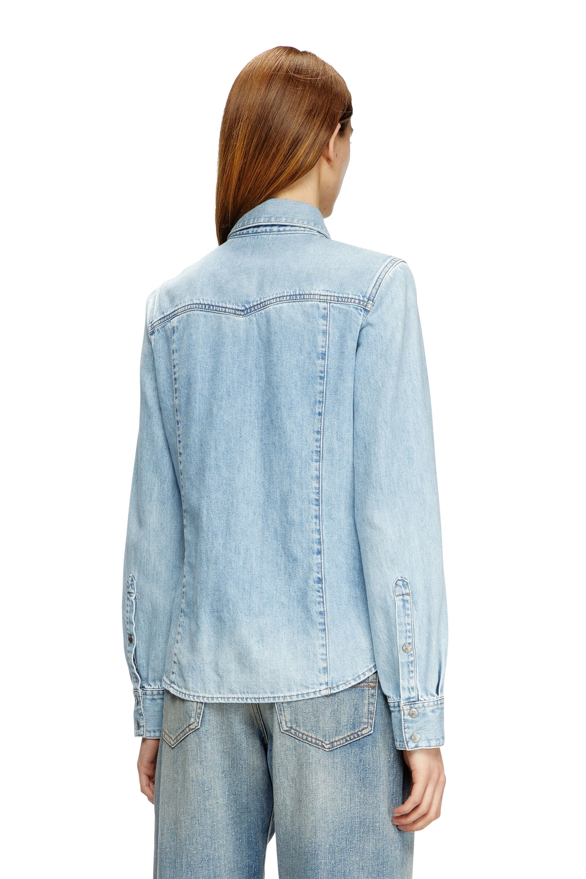 Diesel - DE-WAVES, Camisa western en denim Mujer in Azul marino - 1