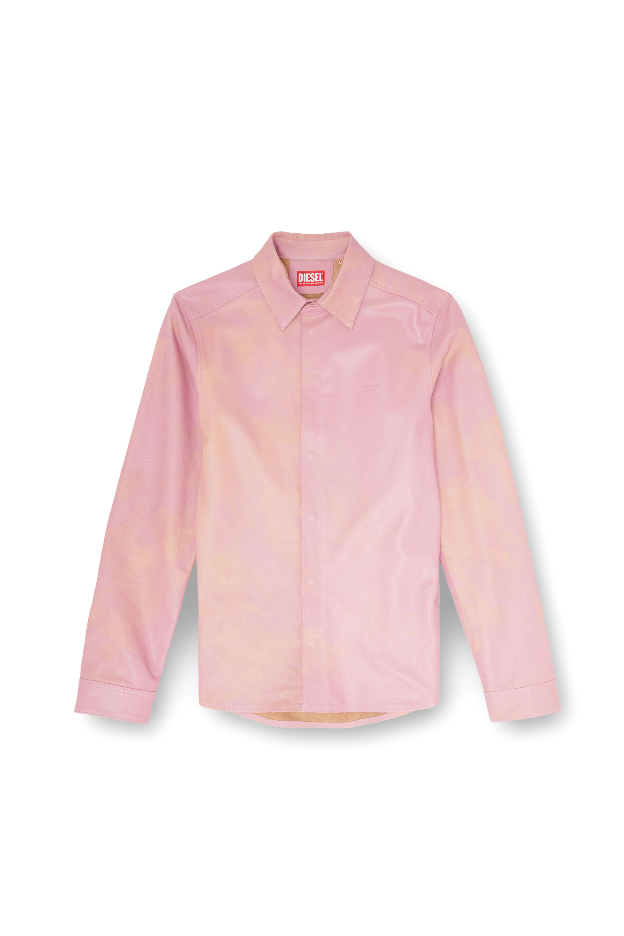 Diesel - S-CIRT, Camisa de piel tratada Hombre in Rosa - 4