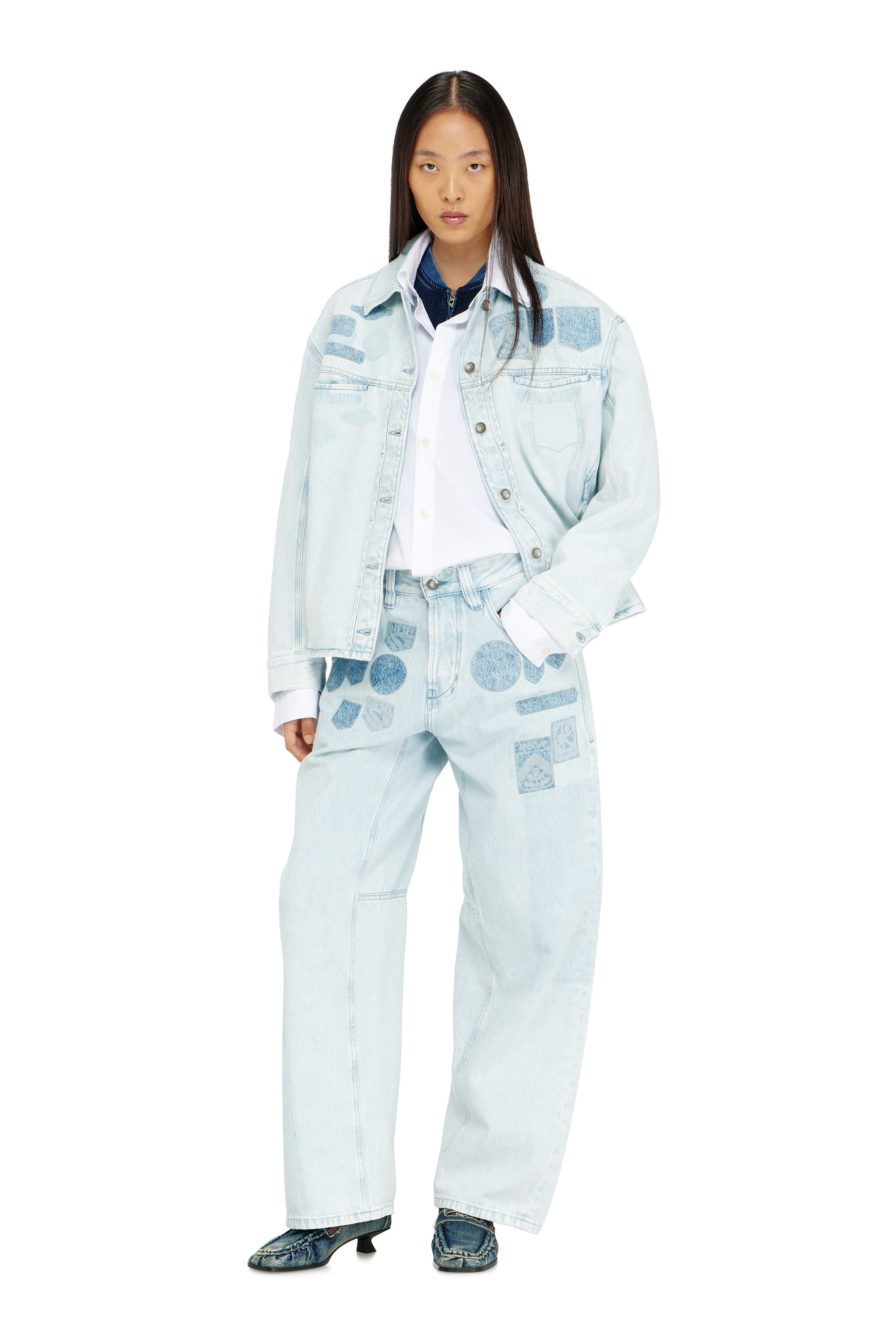 Diesel - D-RYMAVO-S, Sobrecamisa denim con efecto patch Unisex in Azul marino - 2