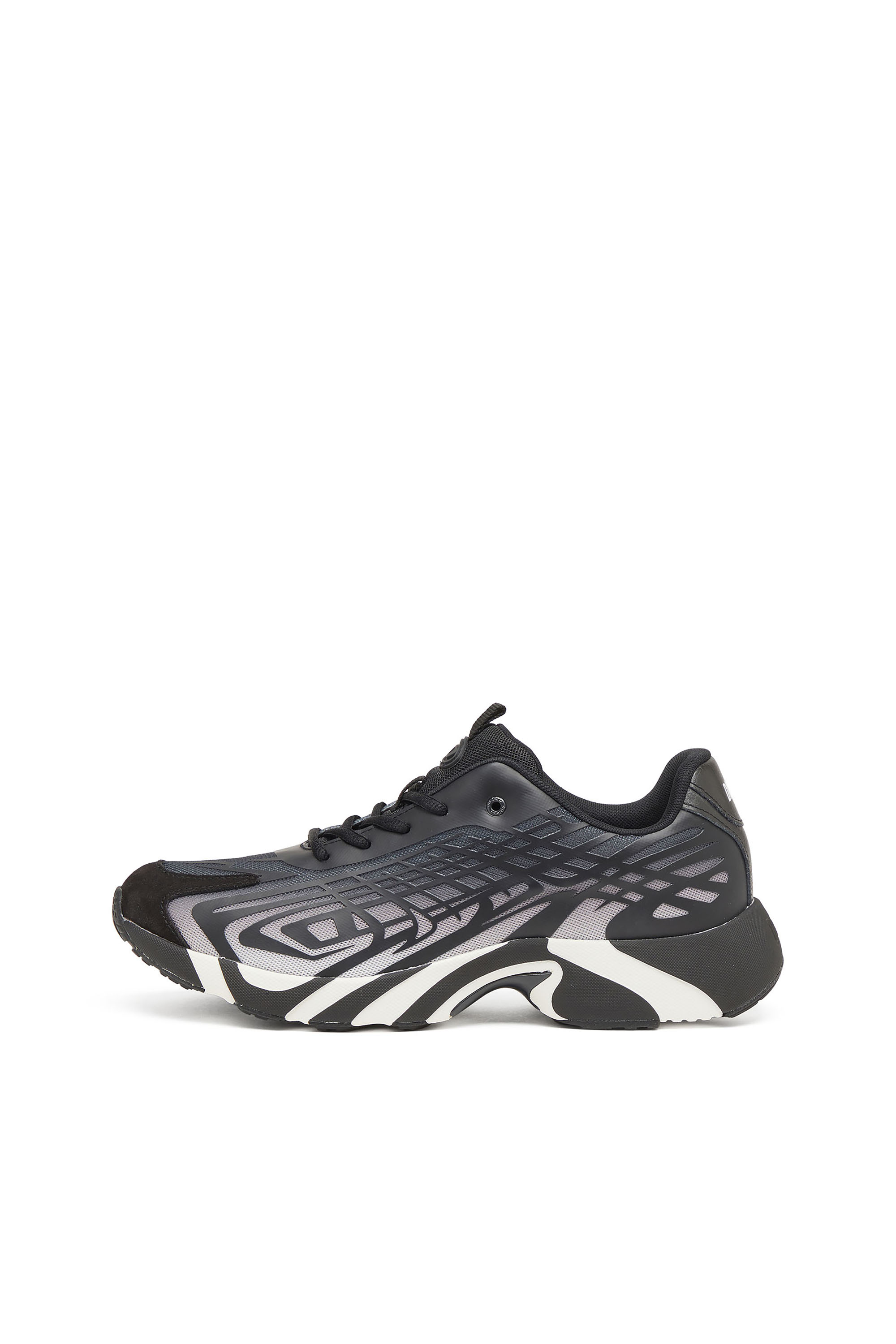 Diesel - S-D-VIT'S 500 LOW, D-Vit-Sneakers en malla degradada de rayas Hombre in Negro - 2
