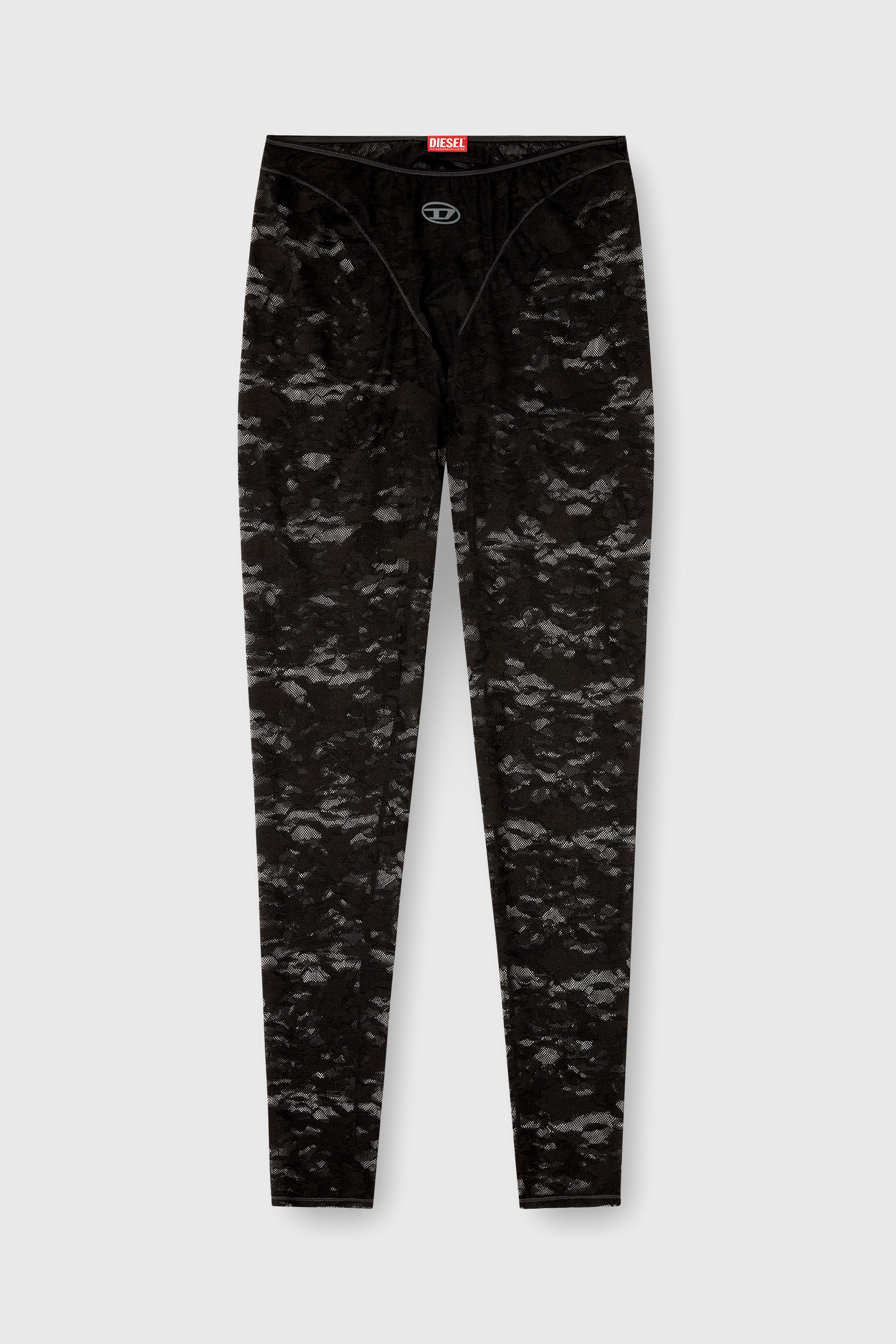 Diesel - CLAIRE-UTLT, Leggings de encaje de camuflaje Mujer in Negro - 2