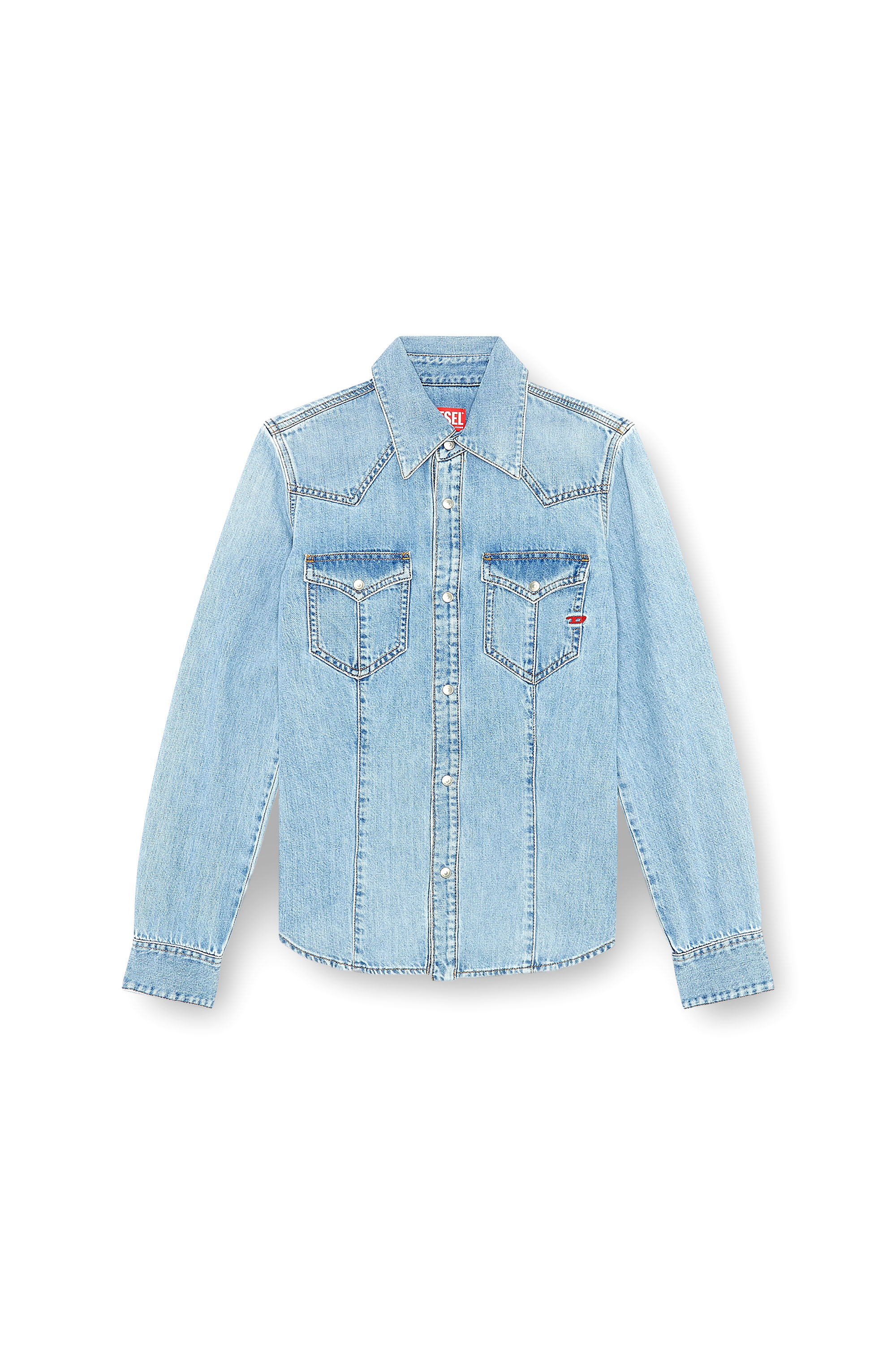 Diesel - DE-WAVES, Camisa western en denim Mujer in Azul marino - 4