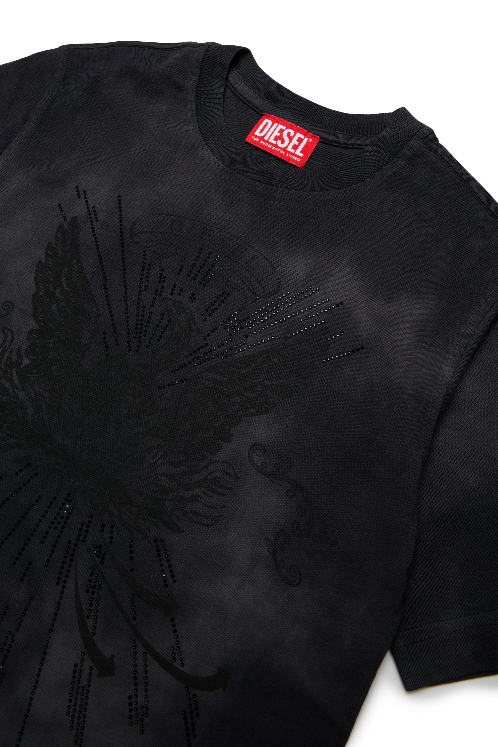 Diesel - TFIN OVER, Camiseta con motivo de f&eacute;nix decorado Hombre in Negro - 3