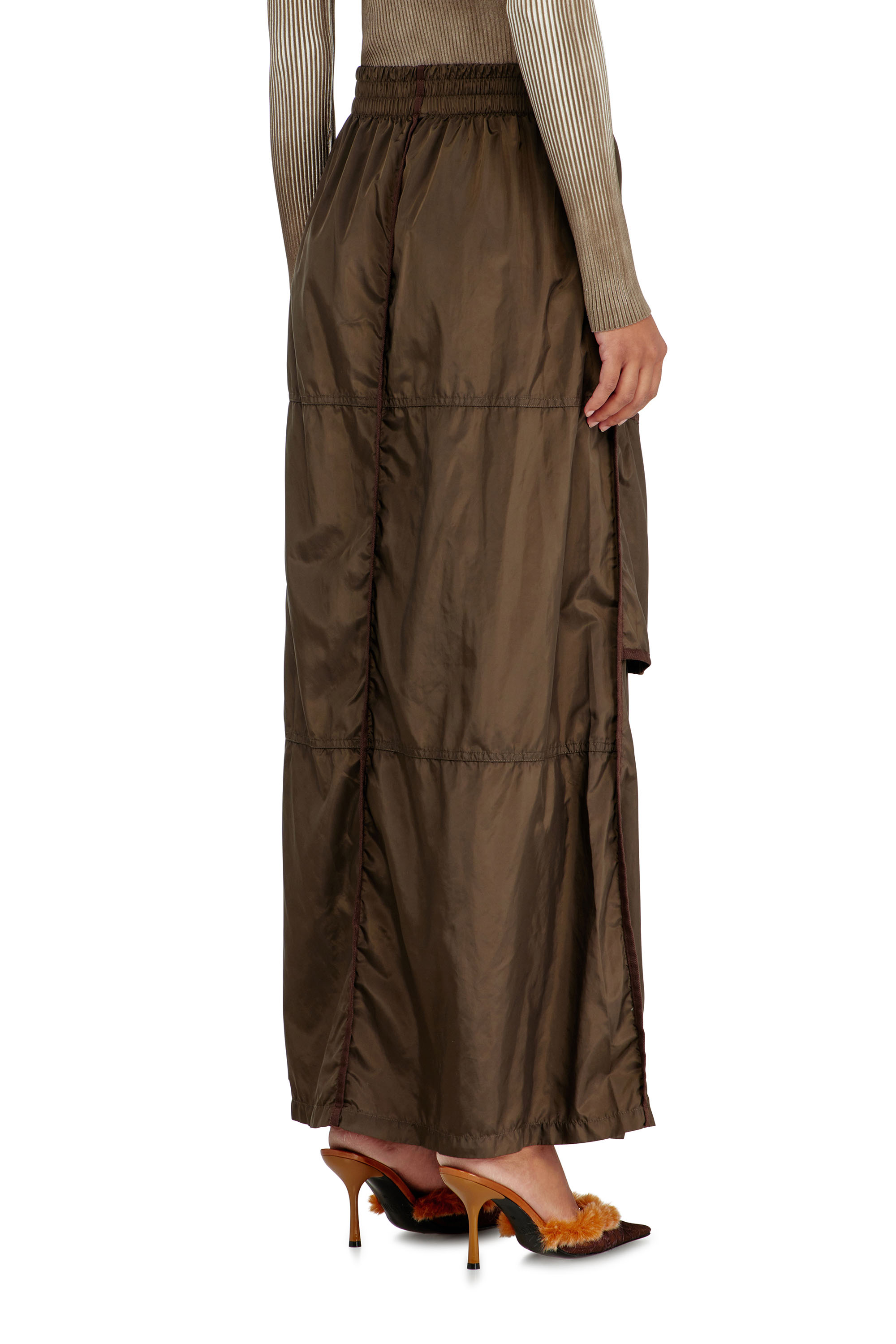 Diesel - O-HYTON, Falda maxi tipo windbreaker con cremallera frontal Mujer in ToBeDefined - 3