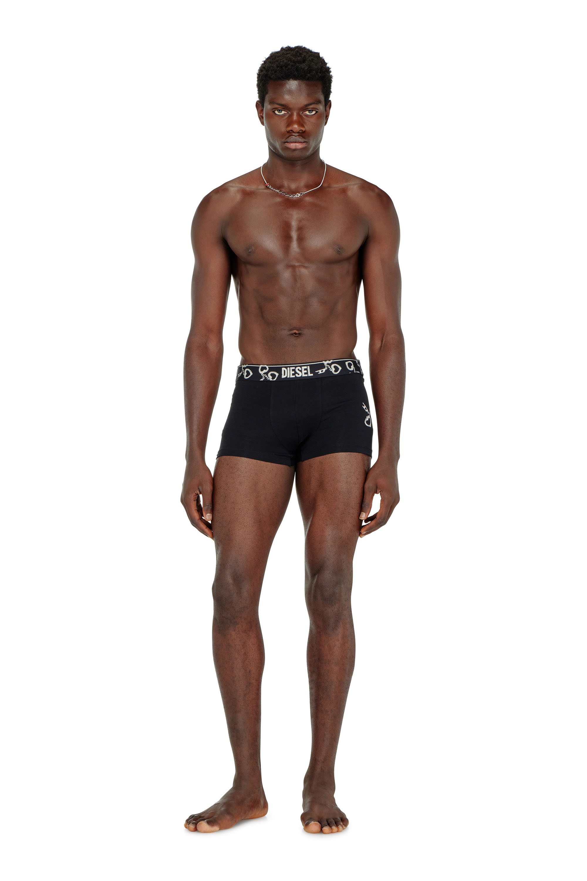 Diesel - DAMIEN-GFT-3PACK, Paquete de tres b&oacute;xers con motivo de esposas Hombre in Negro - 1