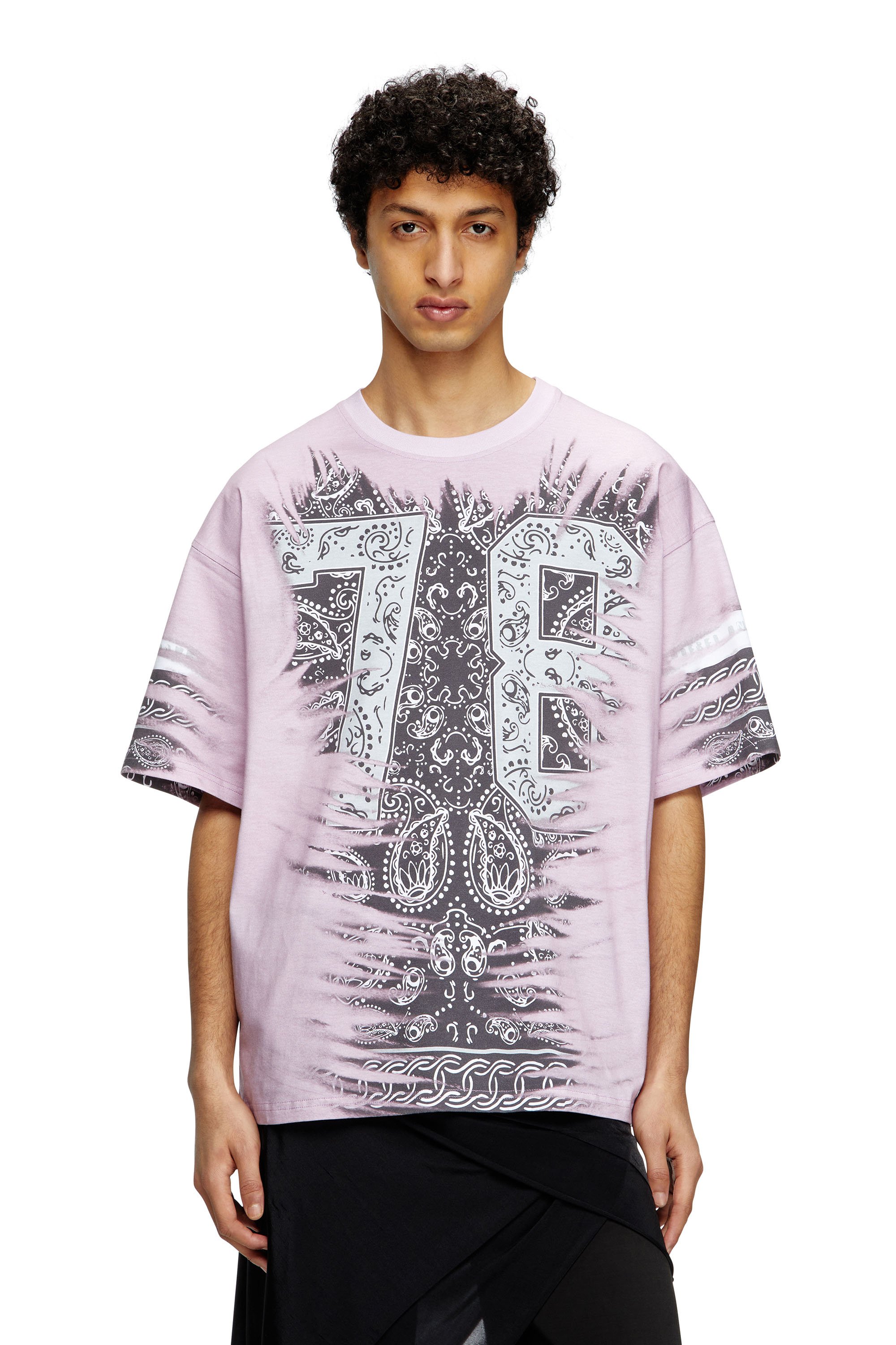 Diesel - T-BOXT-78-R1, Camiseta con estampado de bandana 78 Hombre in Rosa - 1