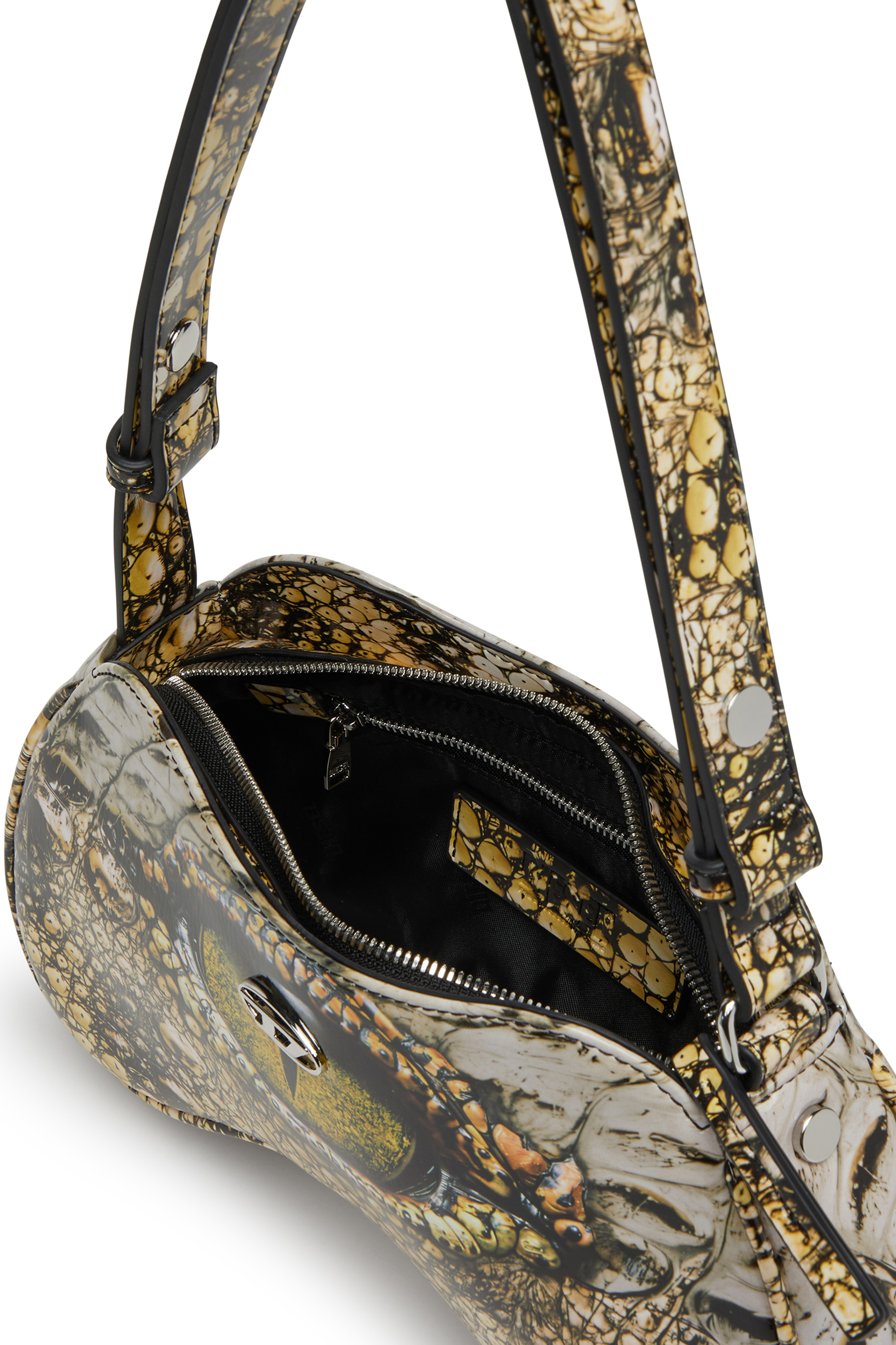 Diesel - PLAY SHOULDER, Play-Bolso de hombro brillante Mujer in Amarillo - 3