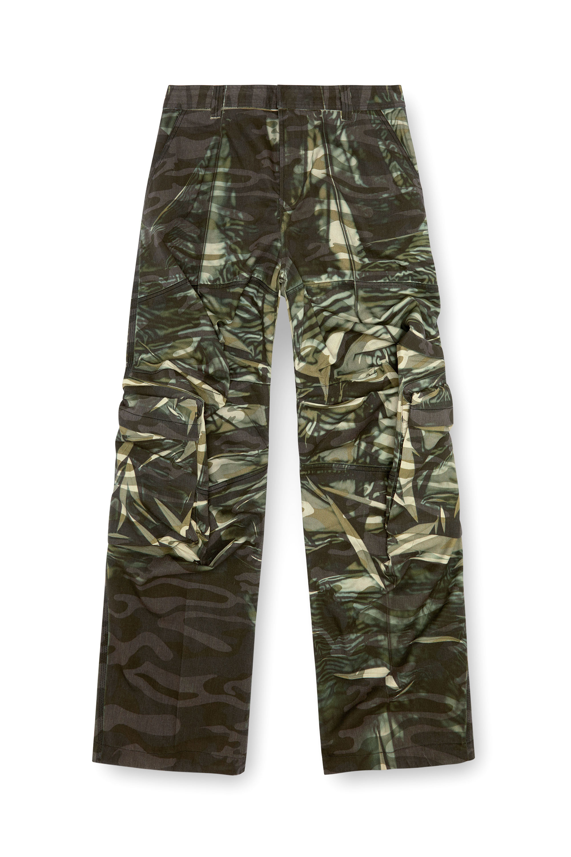 Diesel - P-ARNE, Pantalones cargo de camuflaje con estampado de pliegues Hombre in Verde - 3