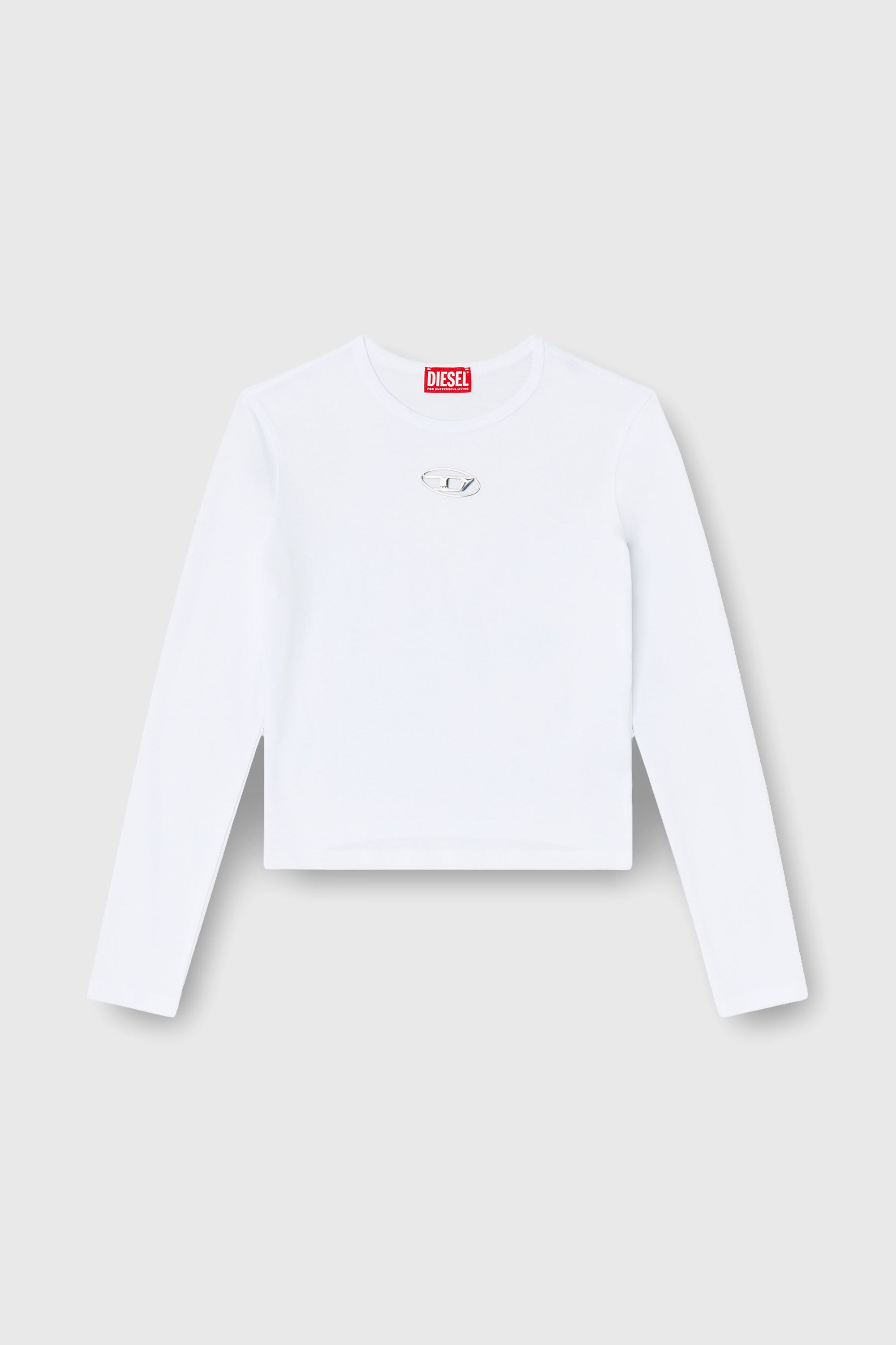 Diesel - T-UNCUTIE-LONG-LS-OD, Top de manga larga con recorte Oval D Mujer in Blanco - 2