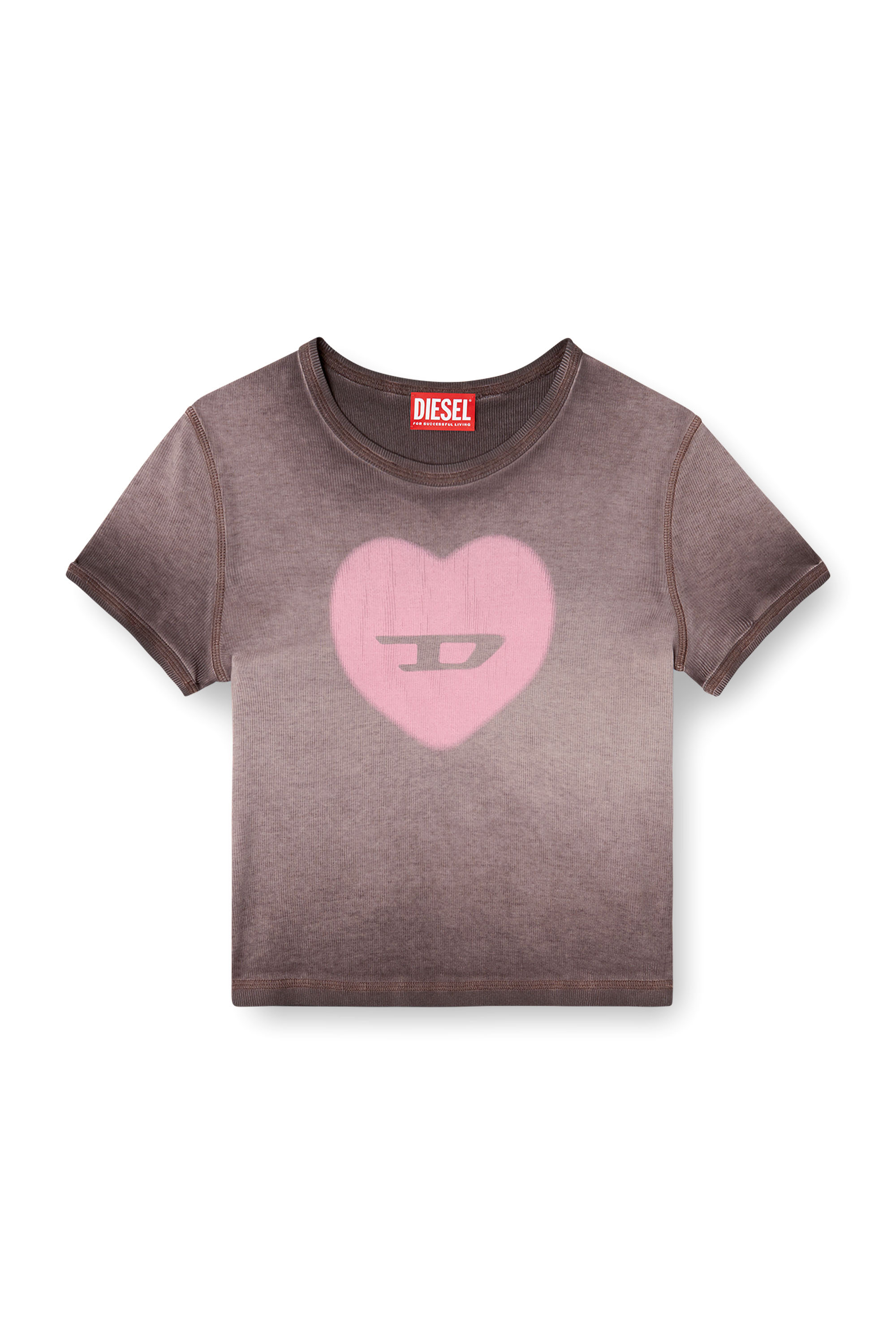 Diesel - T-ELE, Sudadera con corazón D en acuarela Mujer in Morado - 2