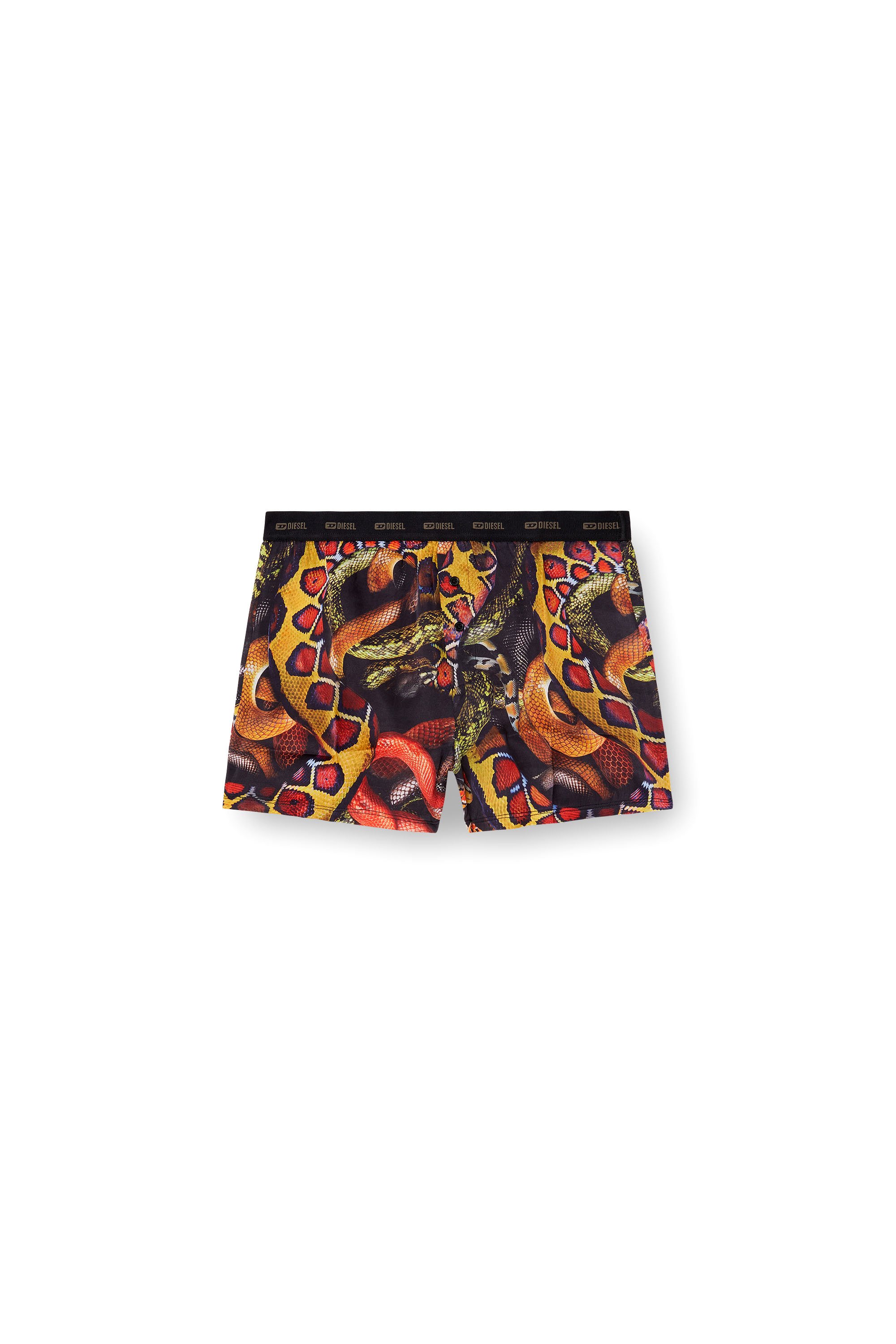 Diesel - STARK-UTLT-SNAKE, Man's Satin boxer shorts with snake print in Multicolor - 4