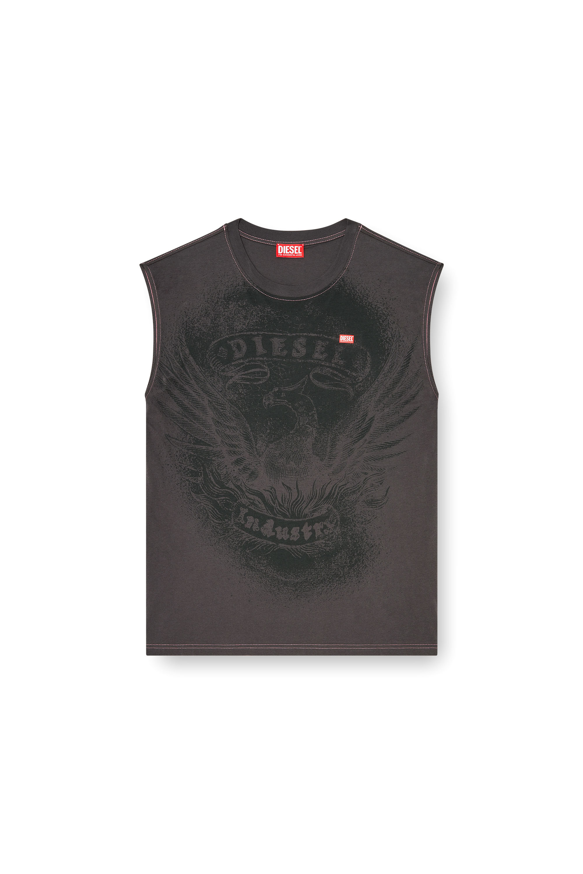 Diesel - T-BOXT-SL-NOTCH, Top sin mangas de algod&oacute;n con gr&aacute;fico tonal Hombre in ToBeDefined - 2