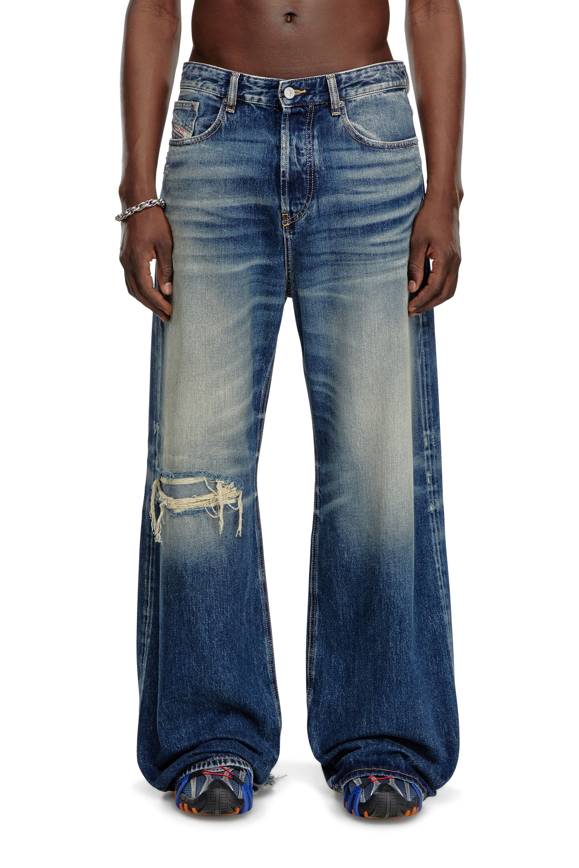 Diesel - Relaxed Jeans D-Rise 09J95 Hombre, Azul Oscuro - 1