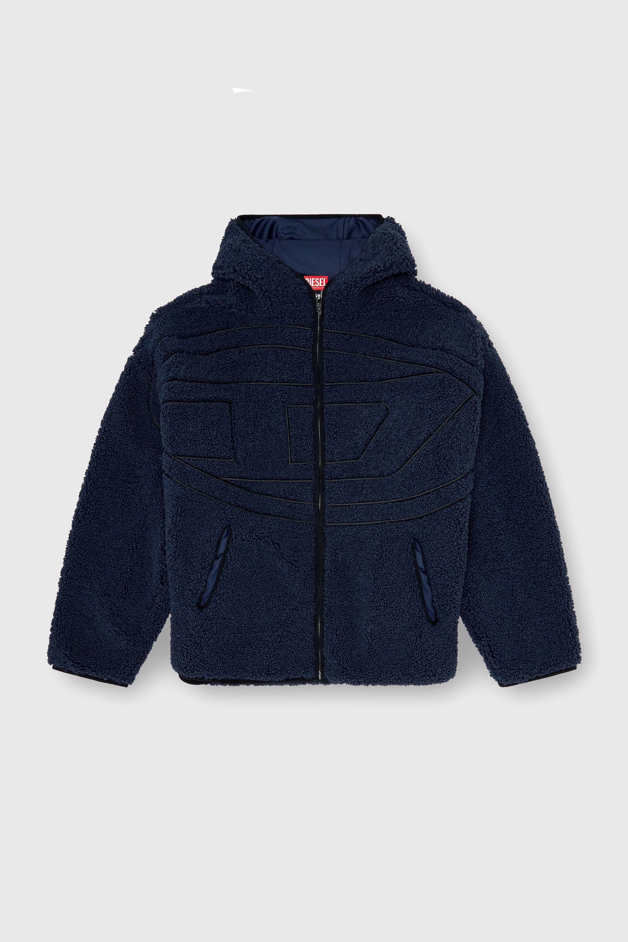 Diesel - S-ZAT, Sudadera de peluche con capucha Hombre in Azul marino - 2