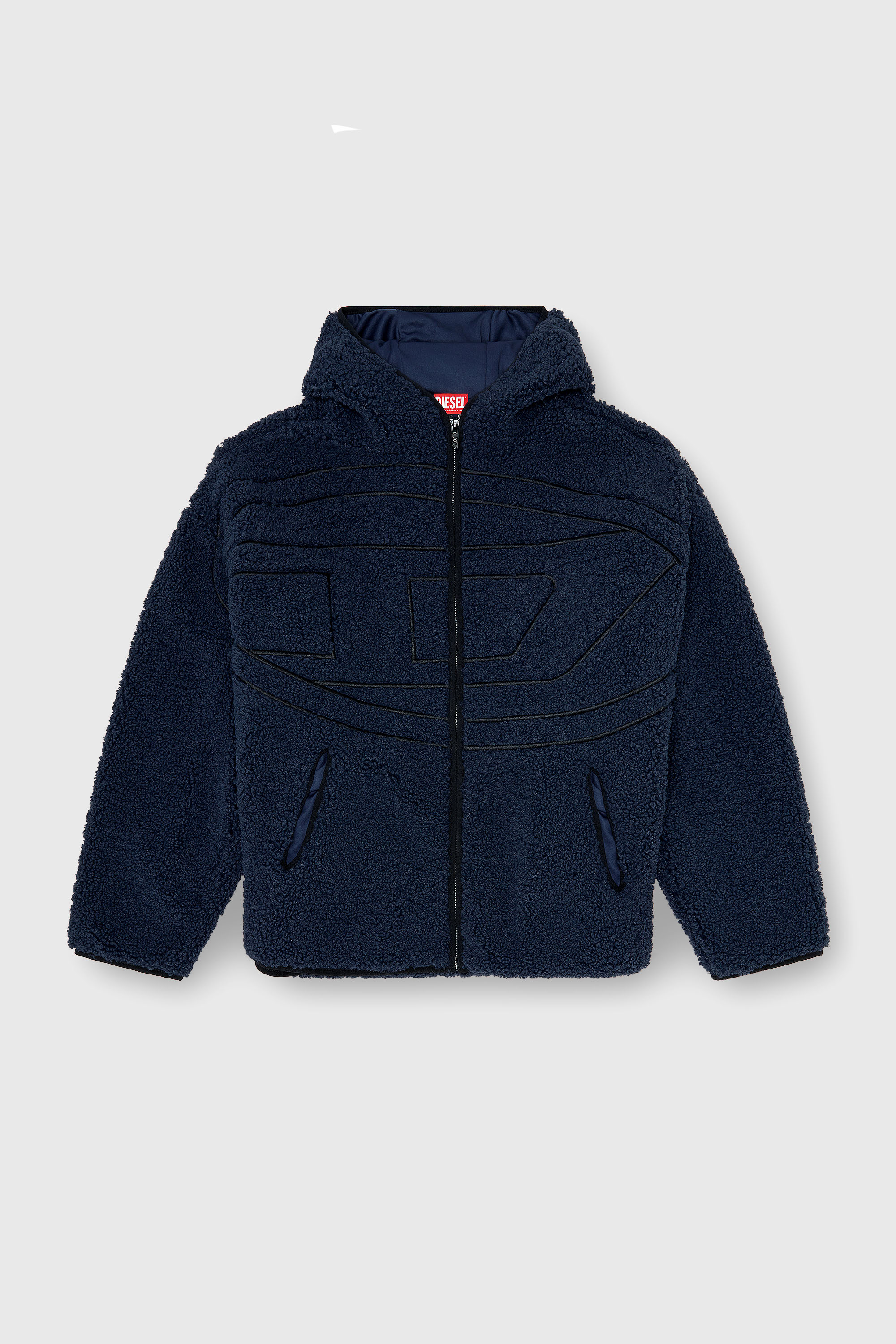Diesel - S-ZAT, Sudadera de peluche con capucha Hombre in Azul marino - 2