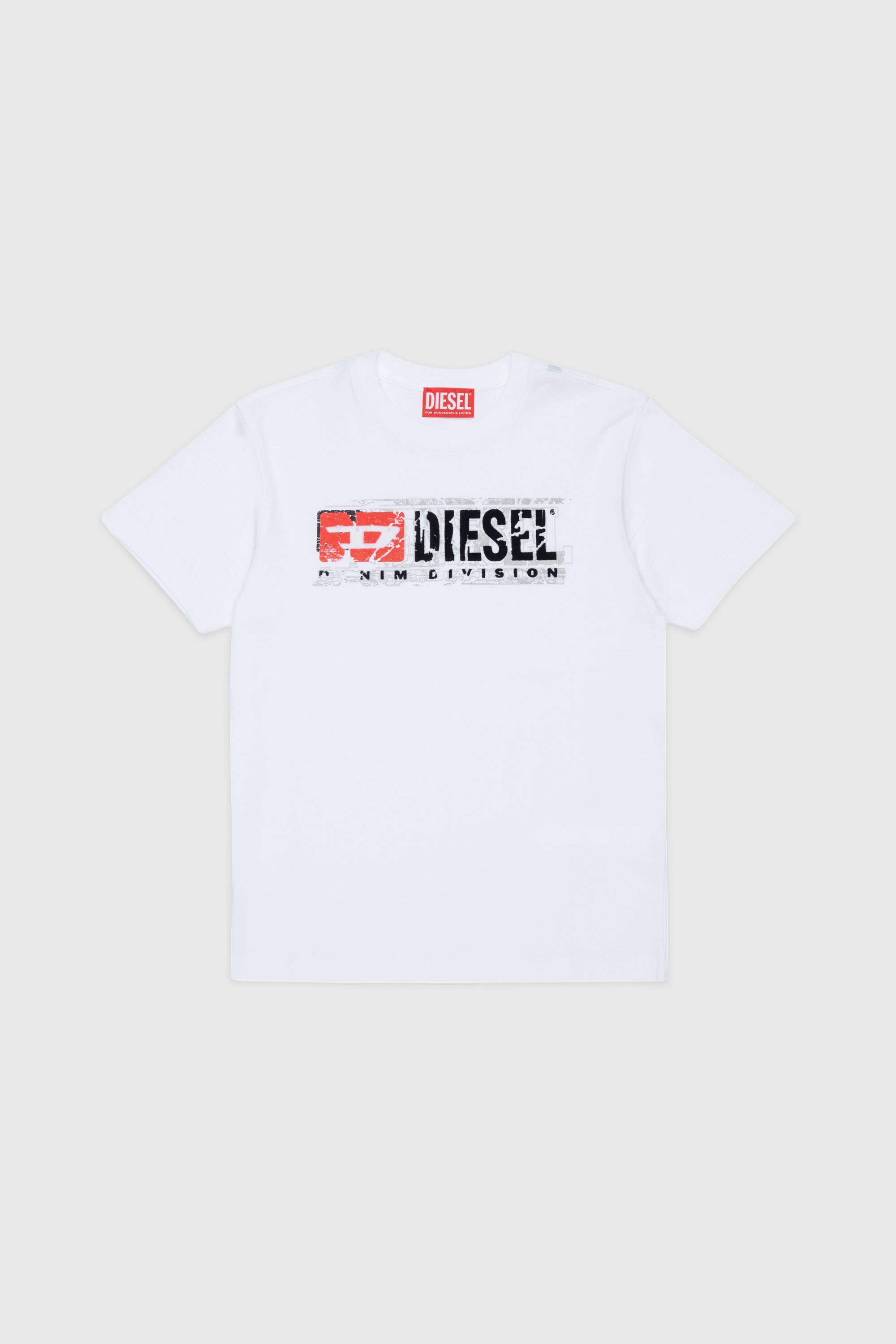 Diesel - TLOMIX, Man's T-shirt with distressed logo print in White - 1