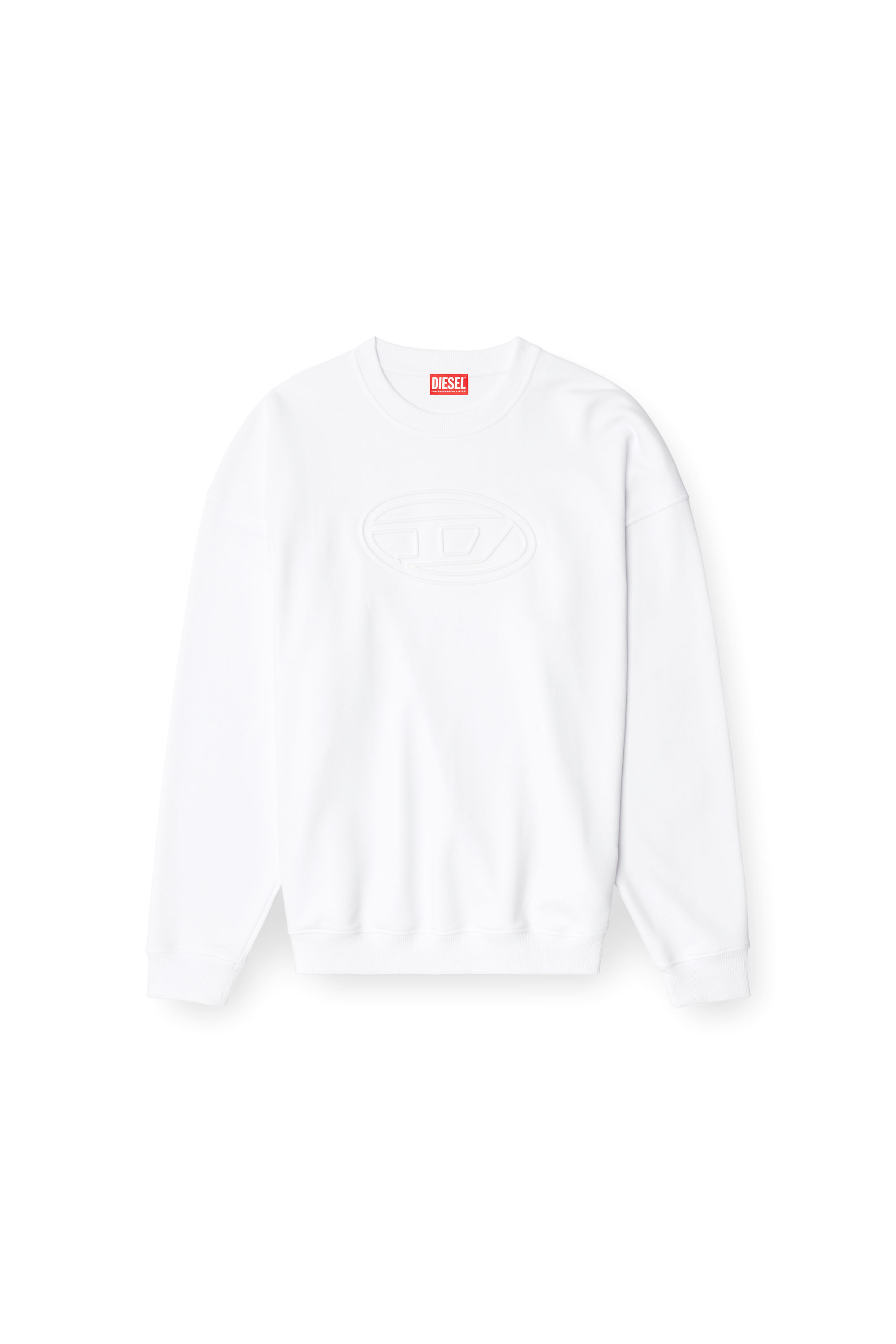 Diesel - S-MART-BIGOVAL, Sudadera con Oval D en relieve Hombre in Blanco - 3