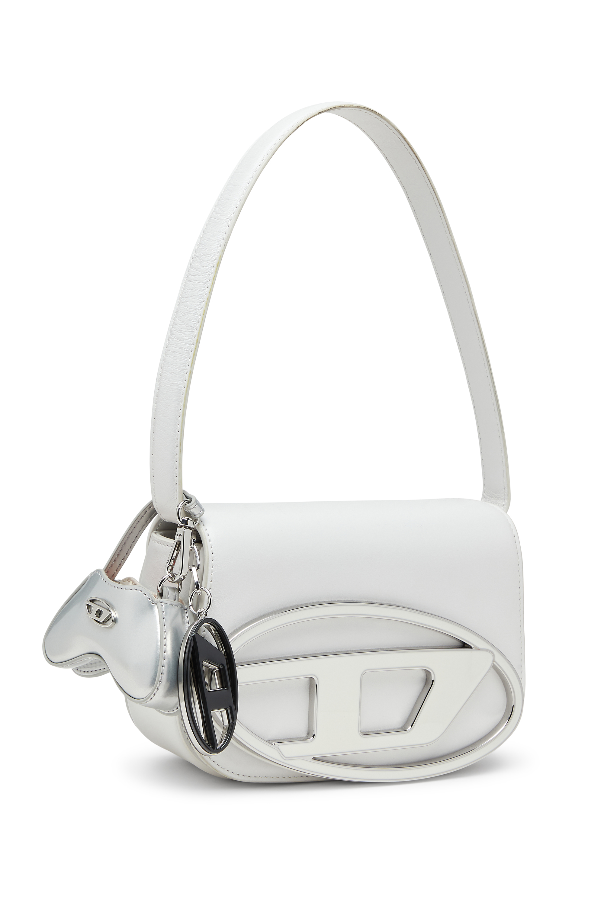 Diesel - 1DR, 1DR-Bolso icónico de hombro de cuero napa Mujer in Blanco - 6