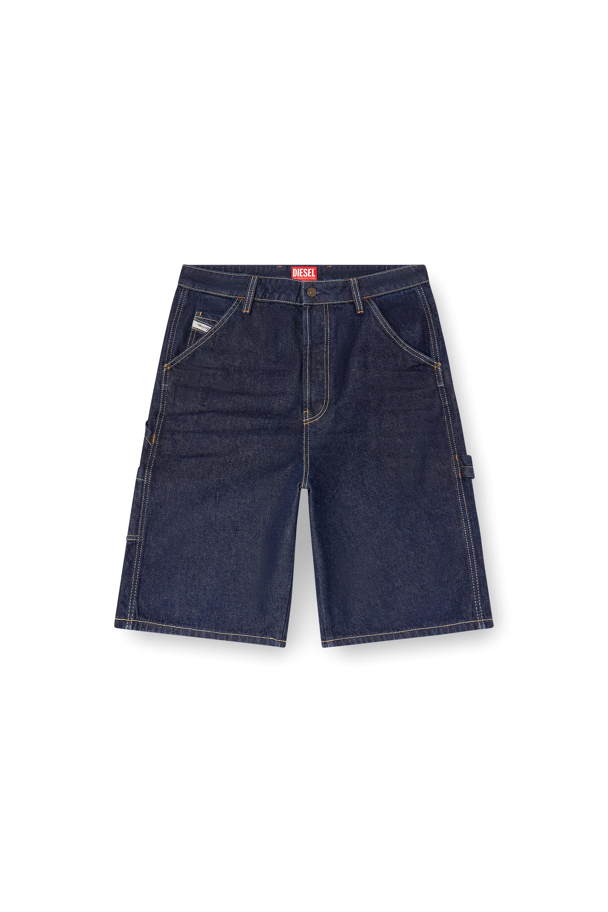 Diesel - D-LIVERY-SHORT, Pantalones cortos utility de denim de lavado impecable Hombre in Azul marino - 3