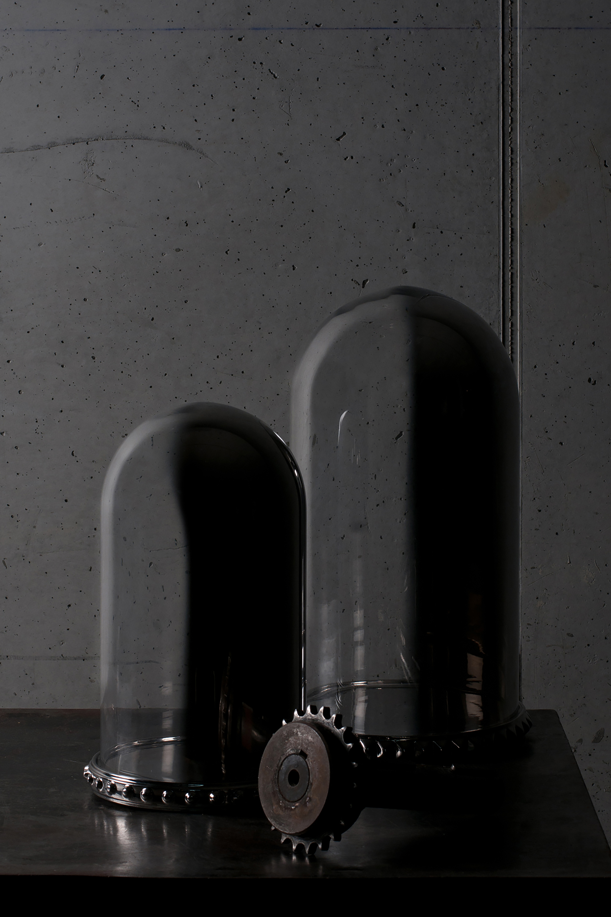 Diesel - 10943 GHOST SHELL, Domo de cristal grande con plato de porcelana Unisex in Plateado - 4