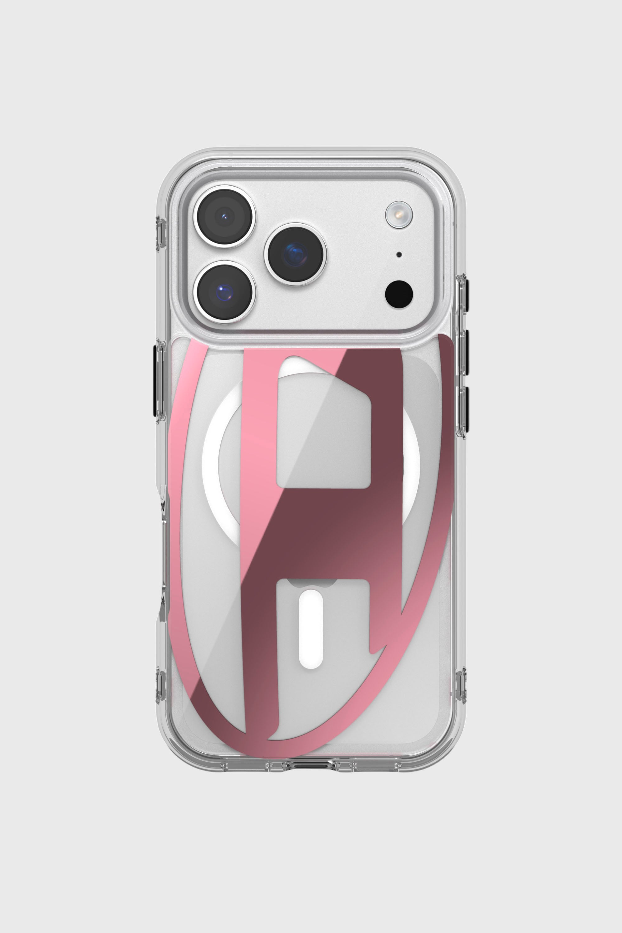Diesel - 60421 AOP CASE, Funda met&aacute;lica Oval D con Magsafe para iPhone 17 Pro Unisex in Rosa - 2