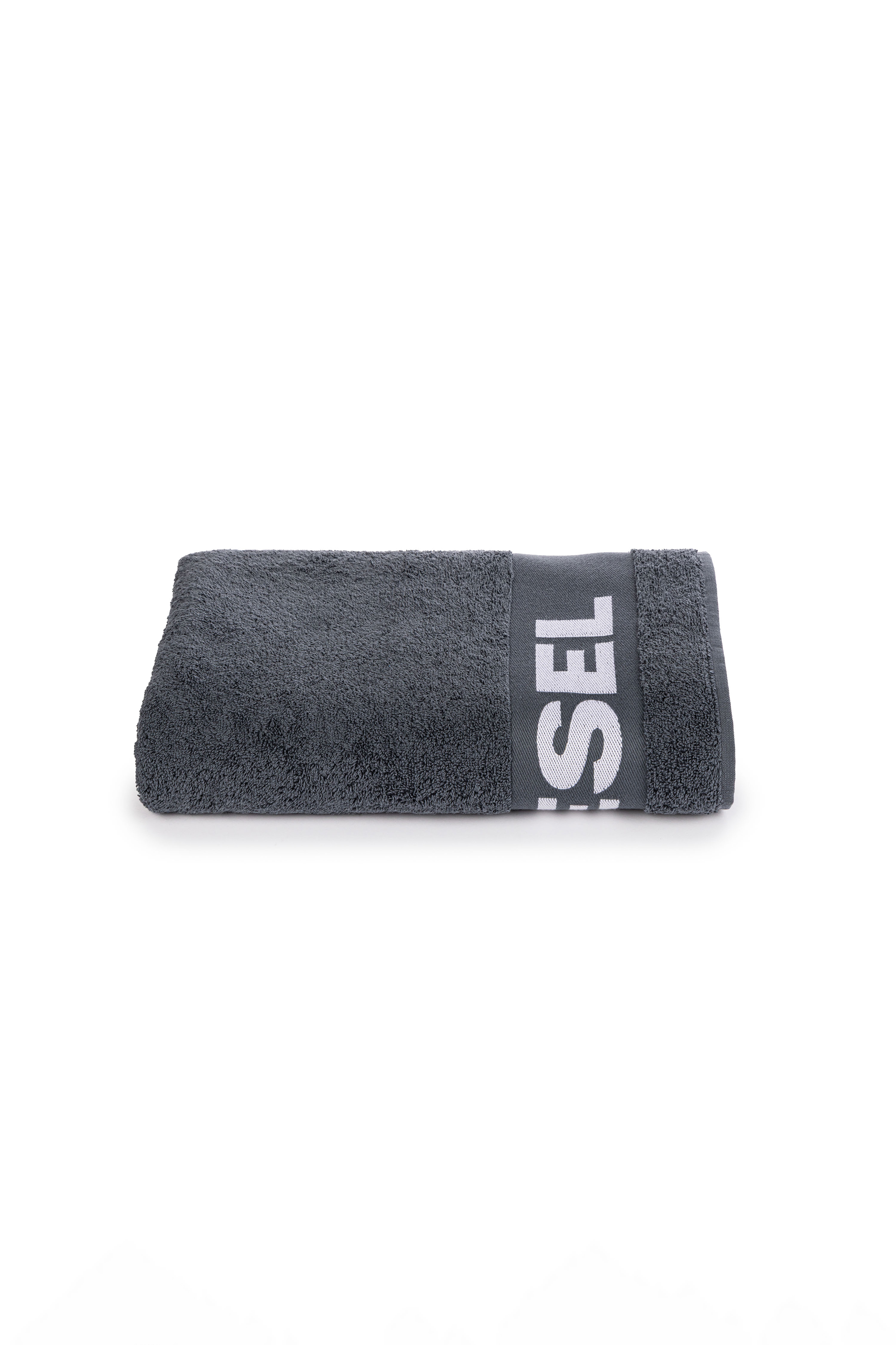 Diesel - 1015211 LOGO-COTTON TOWEL 100X180 GREY, Toalla de Felpa de Algodón con Logotipo Unisex in Gris - 1