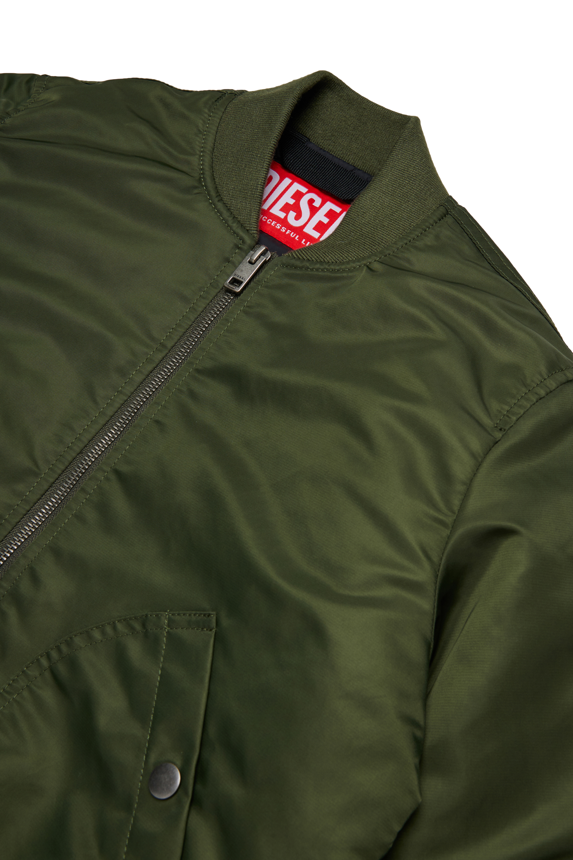 Diesel - JHELD, Chaqueta bomber de nylon con logo bordado Hombre in Verde - 3