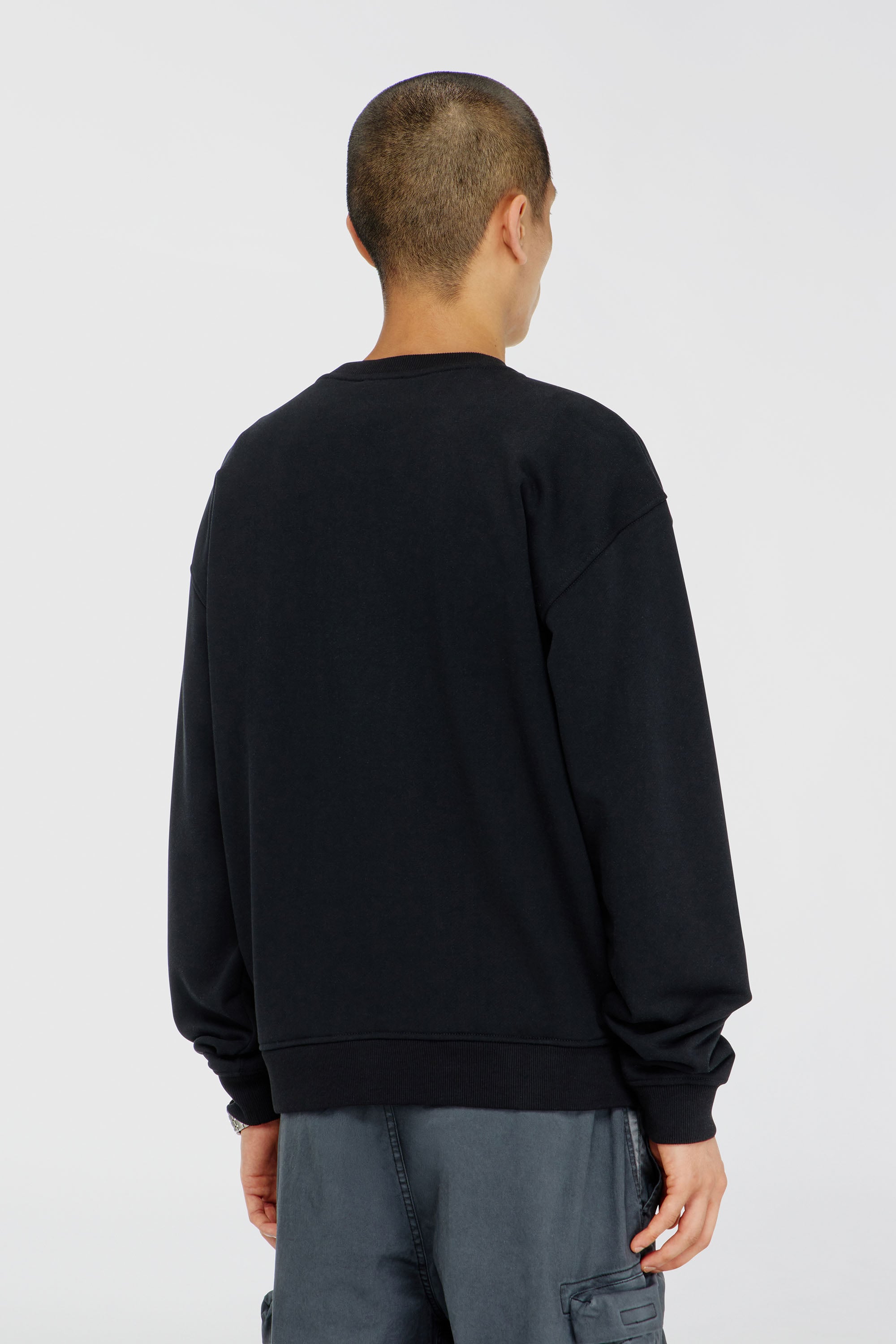 Diesel - S-NORM-AA5, Sudadera de algod&oacute;n con microbordado de logo Hombre in Negro - 4