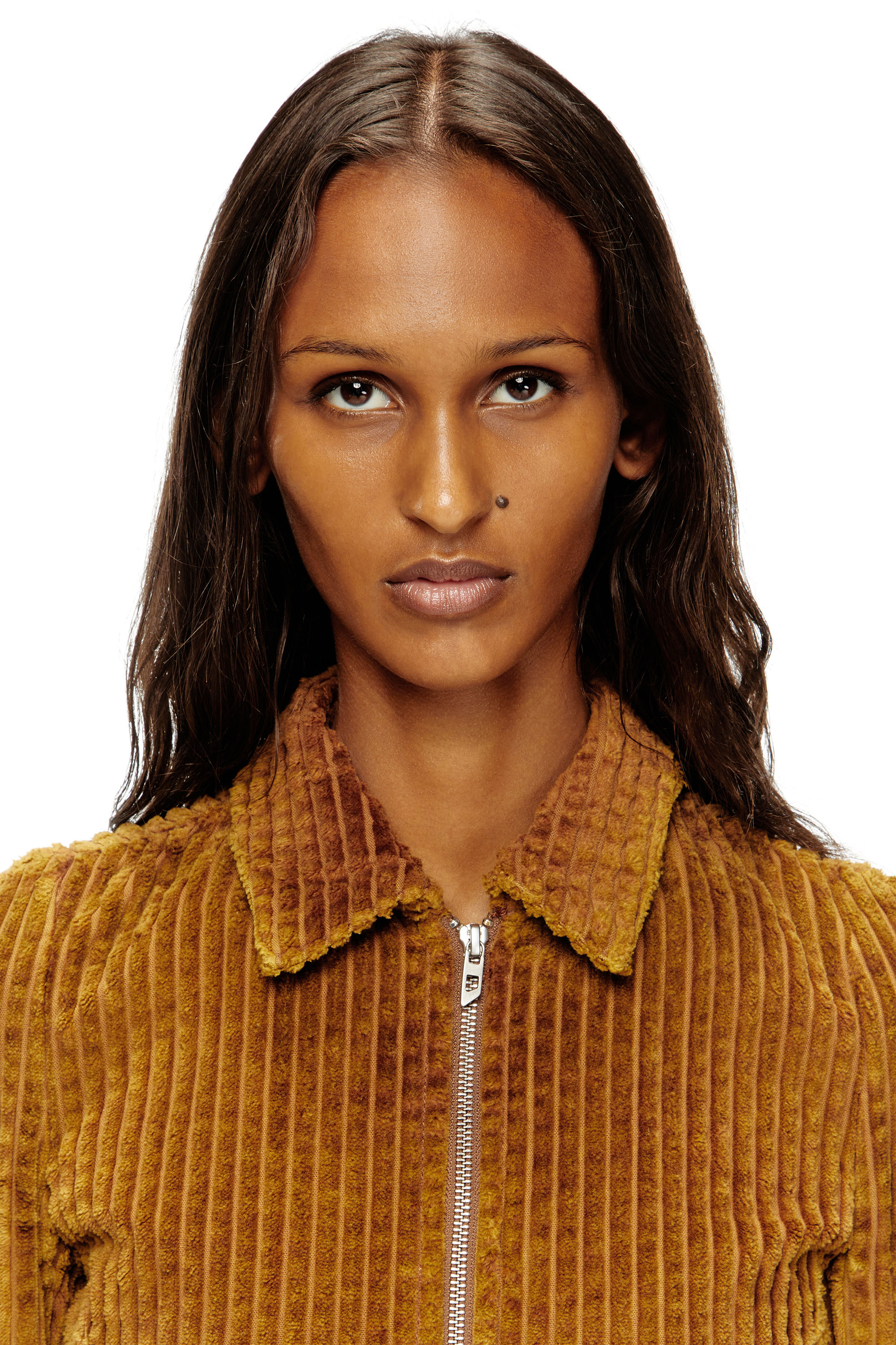 Diesel - G-ENEA, Chaqueta camisa de pana de algodón Mujer in Marrón - 4