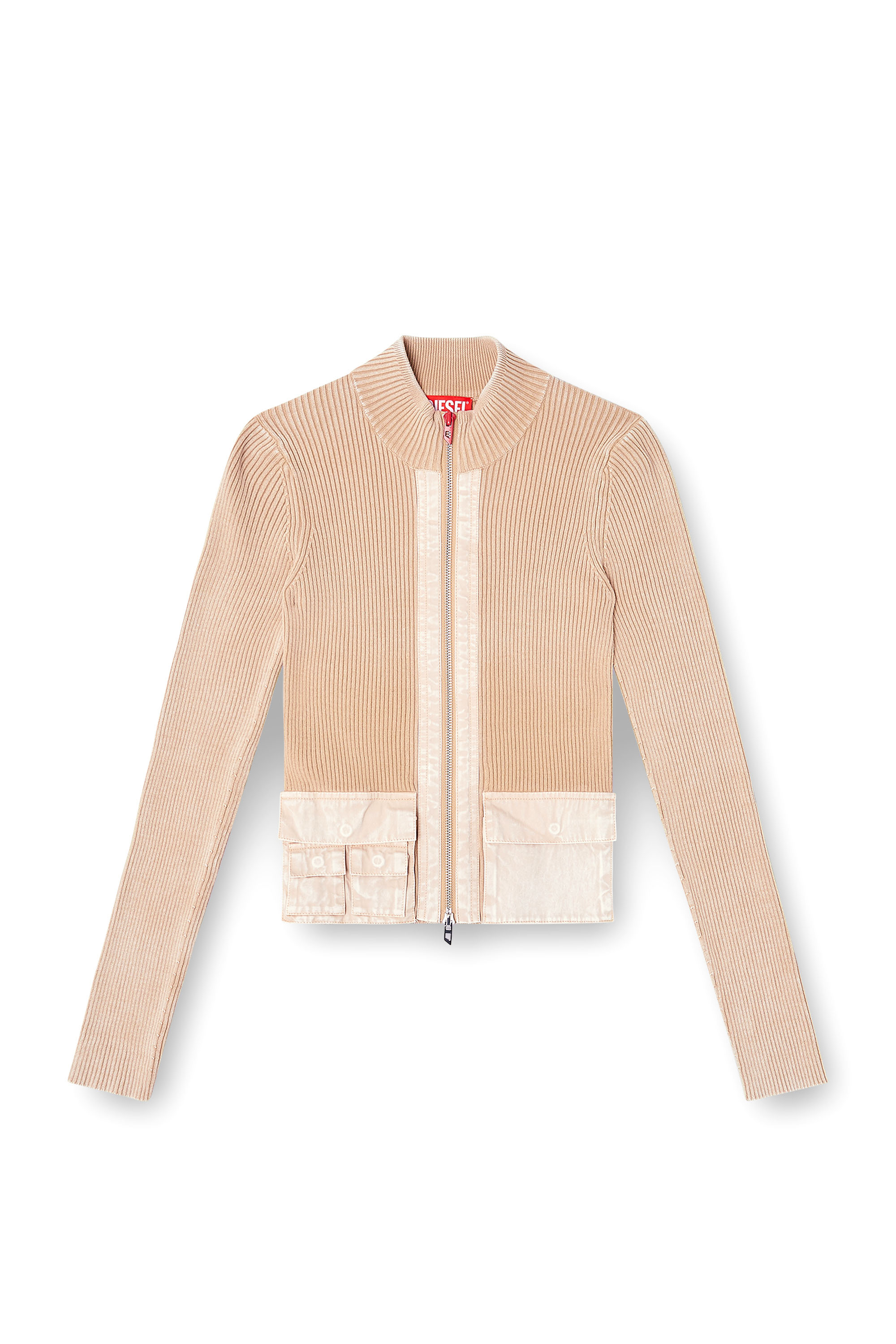 Diesel - M-MELISSA, C&aacute;rdigan con cremallera y bolsillos cargo de denim Mujer in ToBeDefined - 3