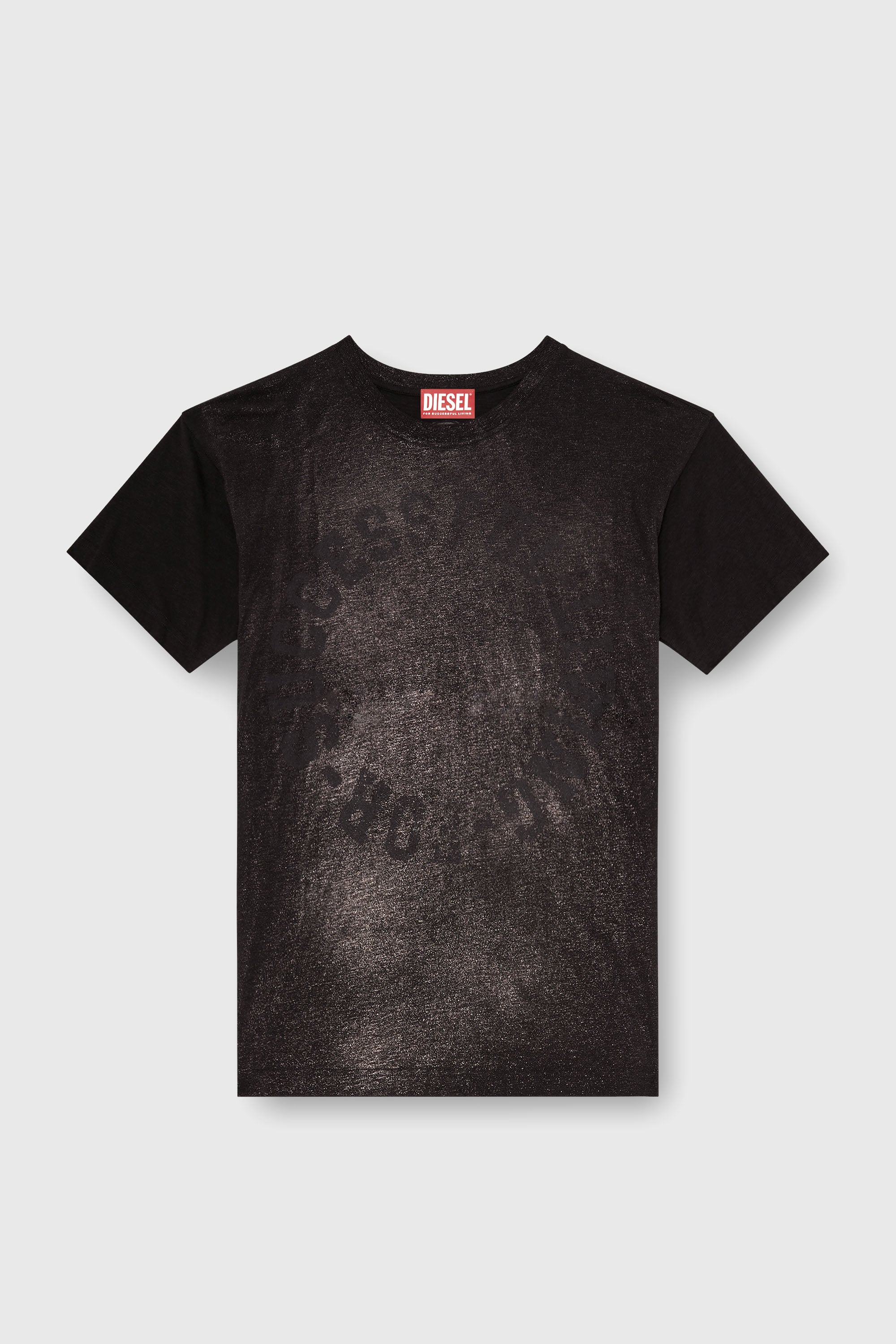 Diesel - T-NORM-AA2, Camiseta de algod&oacute;n con estampado foil en el pecho Hombre in Negro - 2