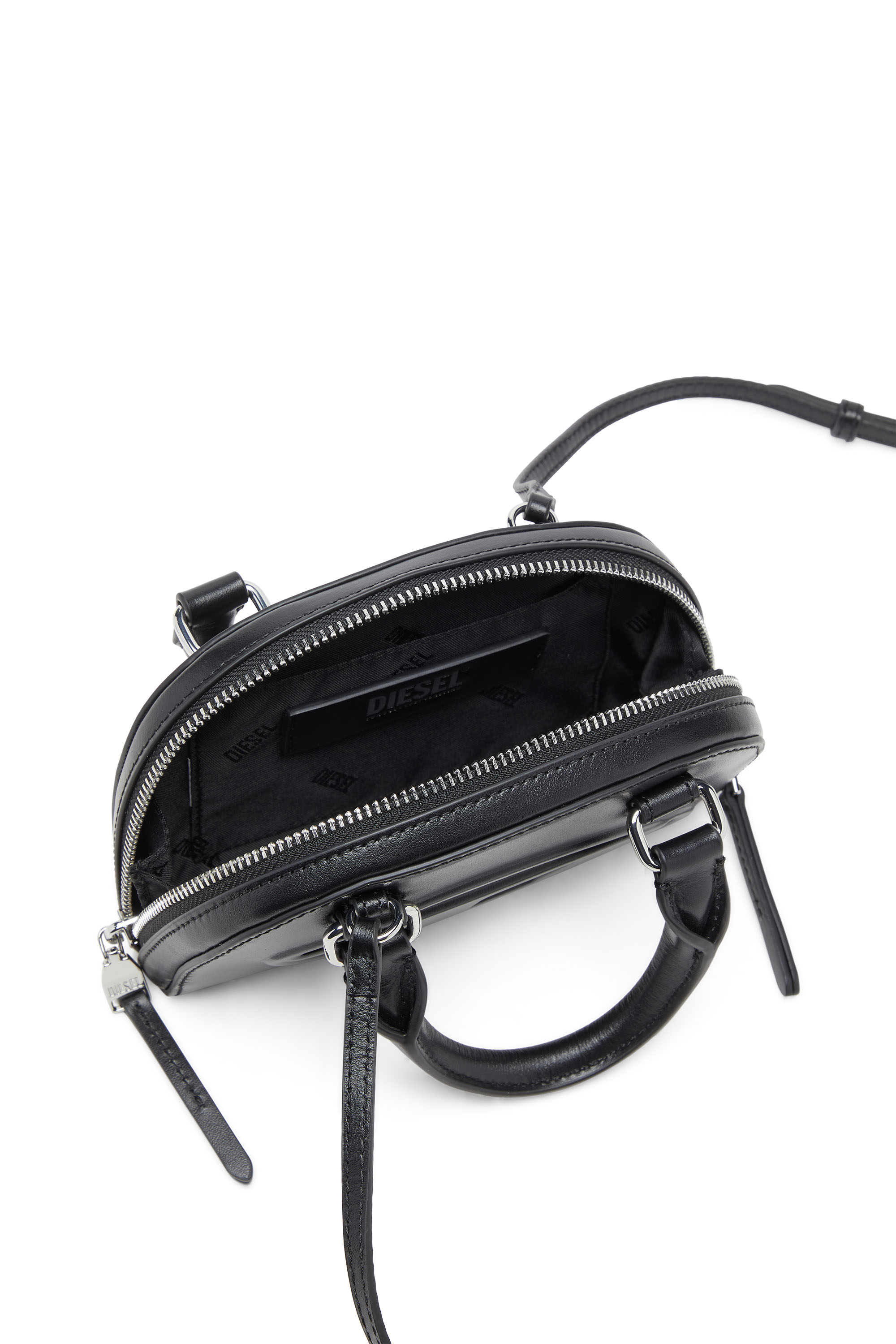 Diesel - 1DR DOME CROSSBODY XS, 1DR Dome-Bolso bandolera mini de piel napa Mujer in Negro - 4