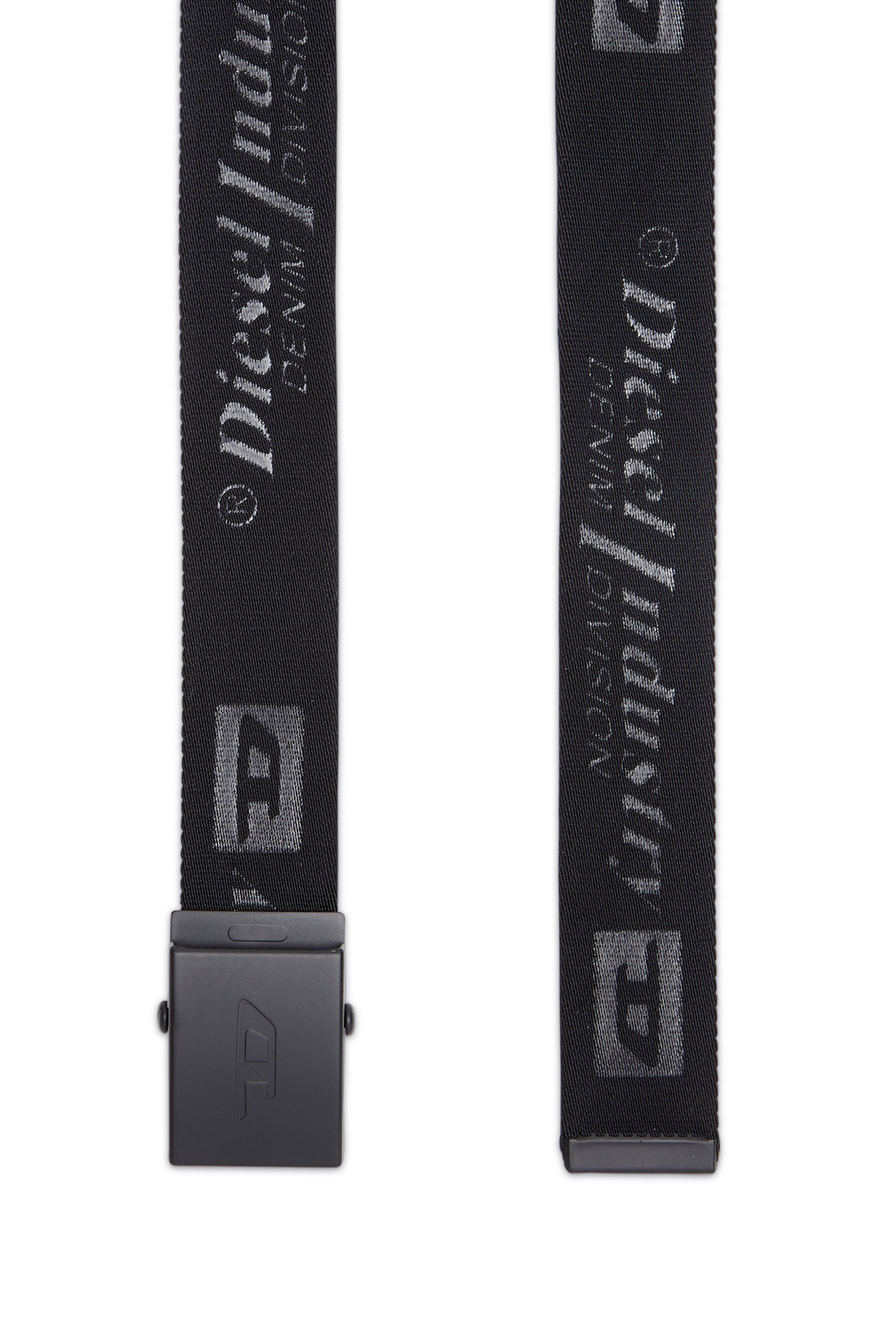 Diesel - B-DIESEL IND-TAPE, Cinturón de cinta con logotipos all-over Hombre in Negro - 2