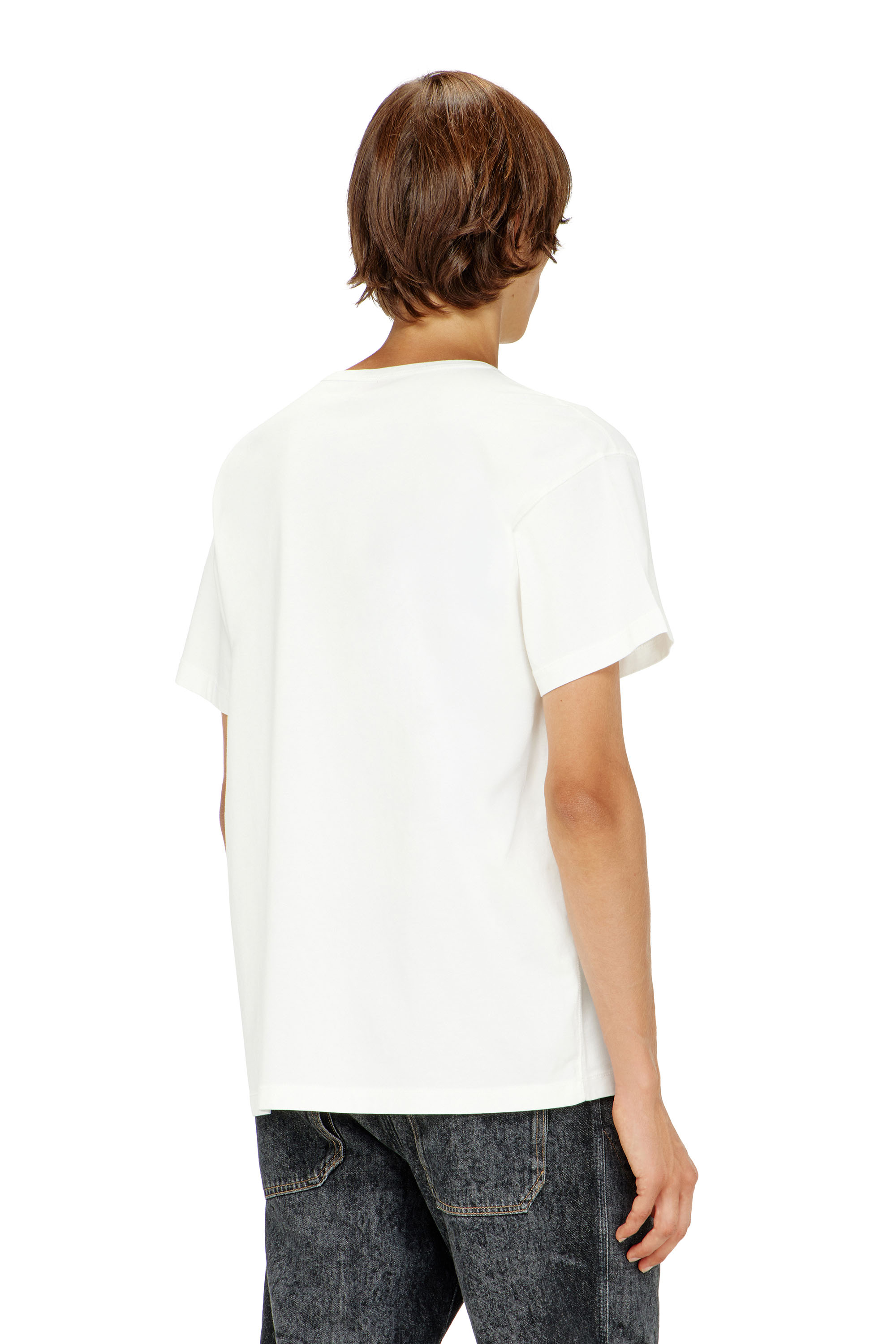 Diesel - T-NORM-IOD, Camiseta ligera de algod&oacute;n con logotipo Oval D met&aacute;lico Hombre in Blanco - 4
