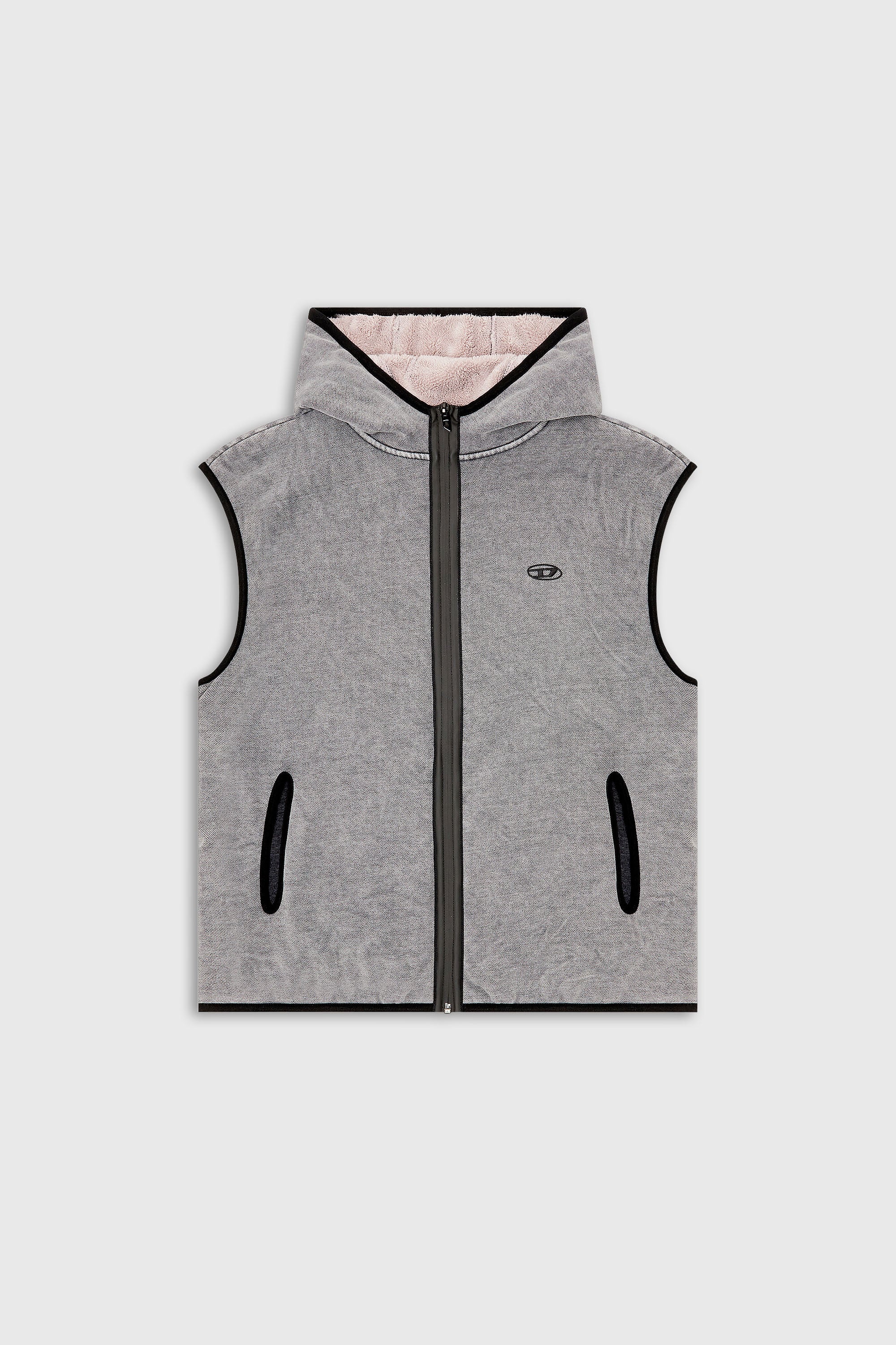 Diesel - S-HAKY-NEW, Sudadera sin mangas con cremallera Hombre in Gris - 2