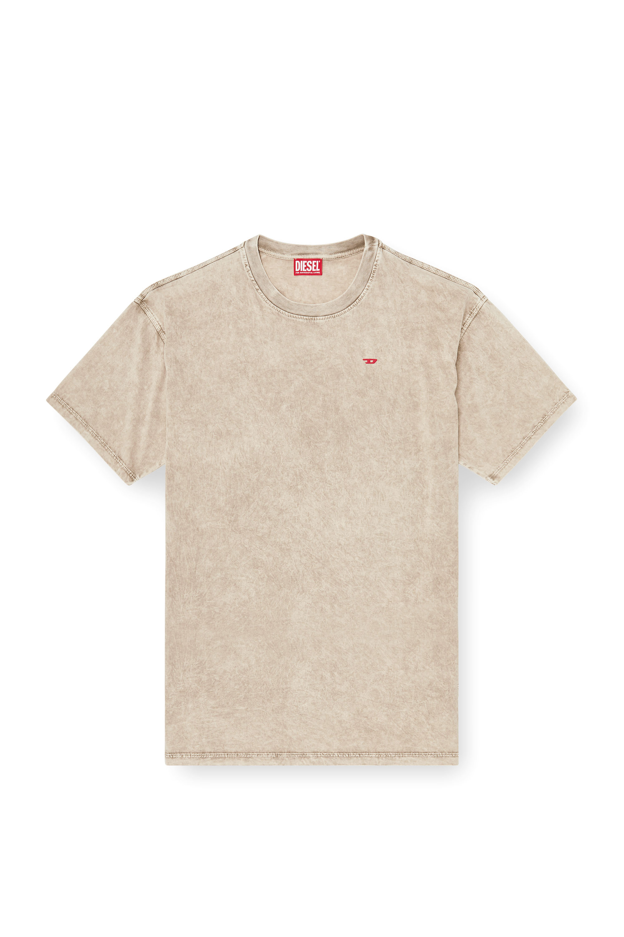 Diesel - T-BOXT-AA14, Camiseta de algod&oacute;n con efecto tratado Hombre in Beige - 3