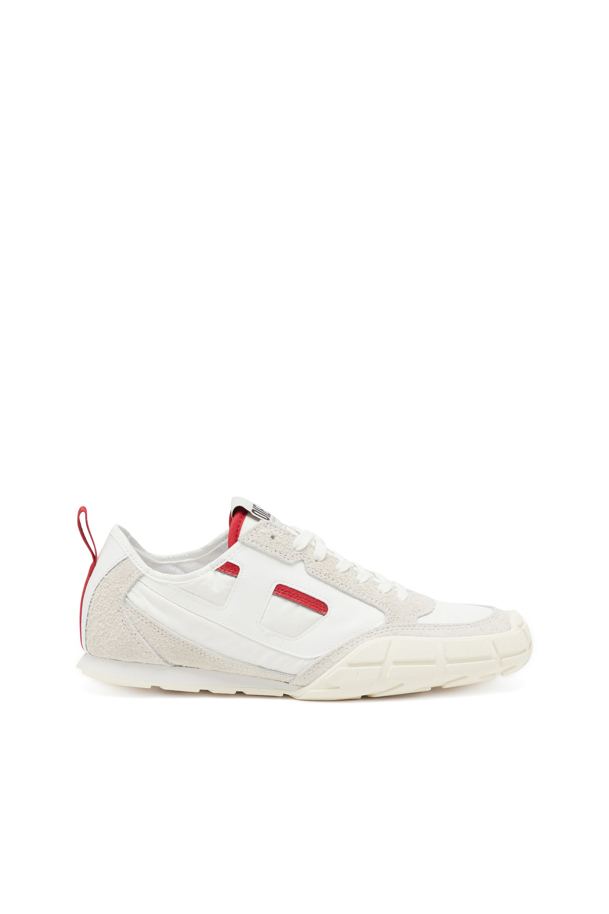 Diesel - S-PAGODHA LOW, Man's Sneakers in leather, suede and ripstop in White/Red - 1