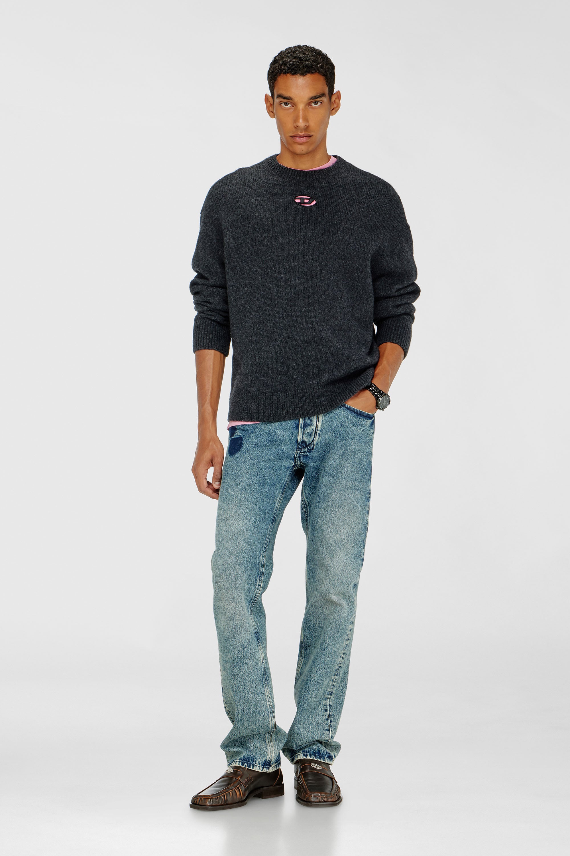 Diesel - K-AREESO, Jersey de mezcla de lana y alpaca Hombre in Negro - 2