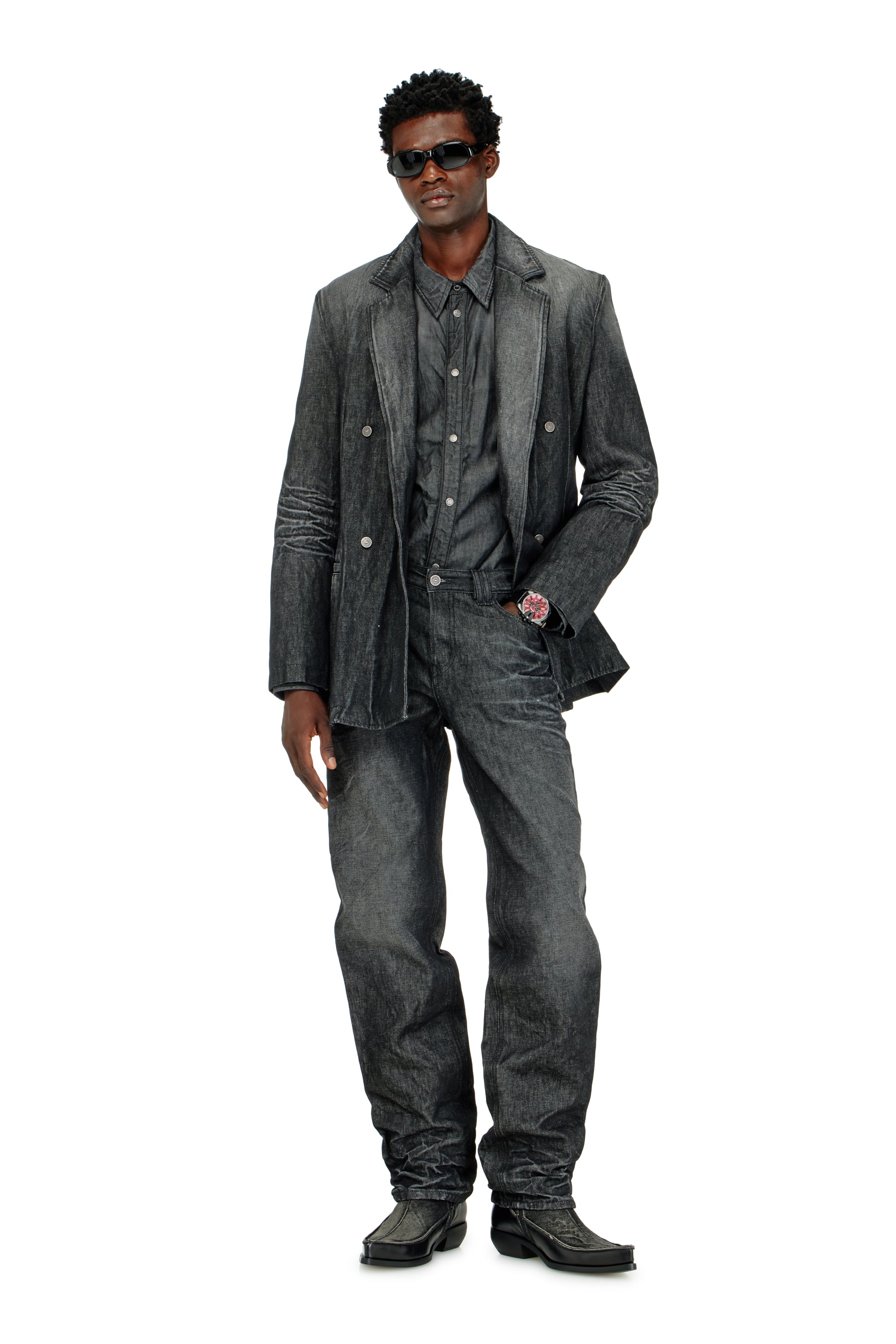Diesel - Regular Jeans 1991 D-Voeed 09R39 Hombre, Negro/Gris oscuro - 1
