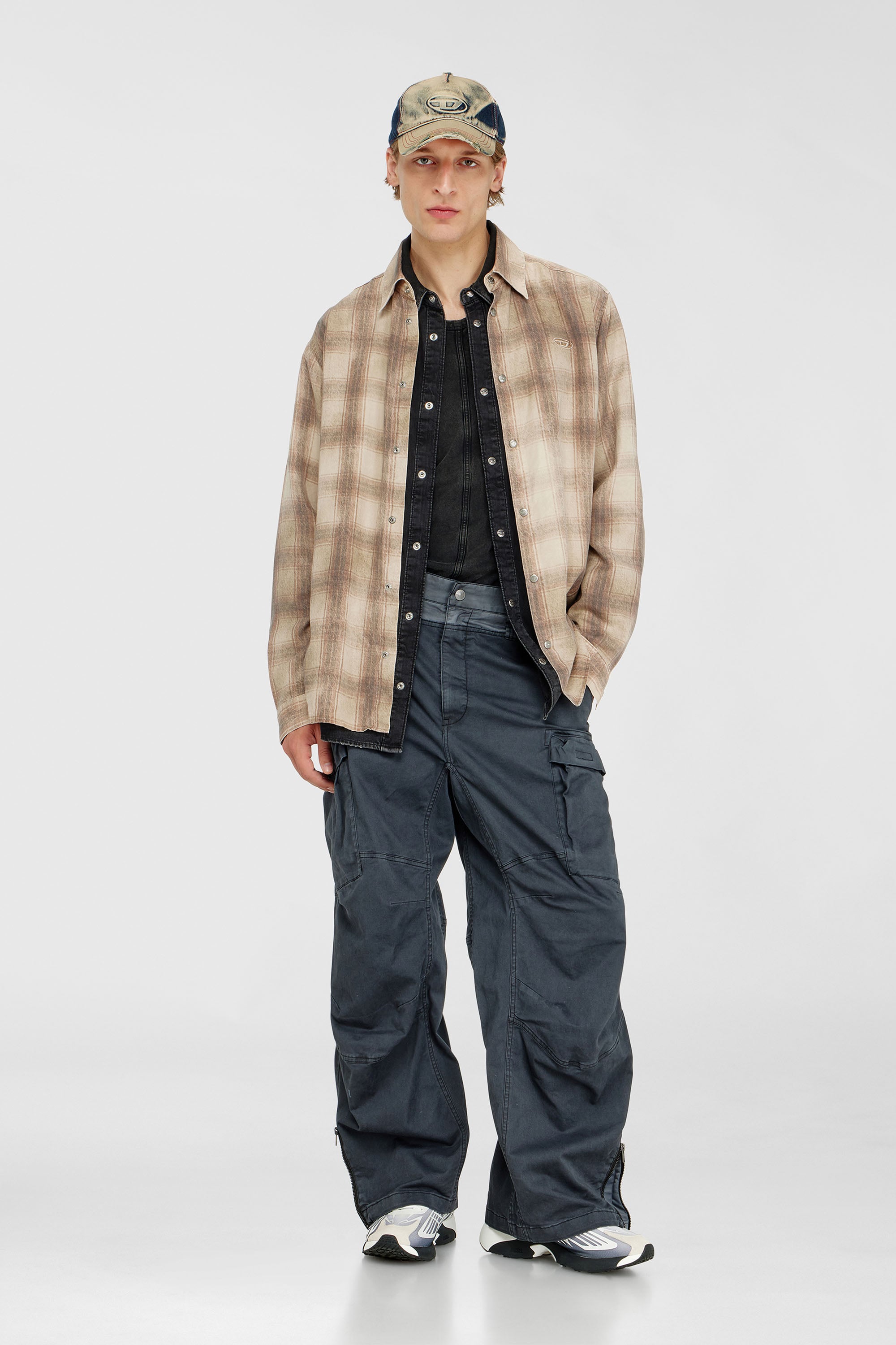 Diesel - P-DELLS, Pantalones cargo de algod&oacute;n y nailon Hombre in Azul marino - 1