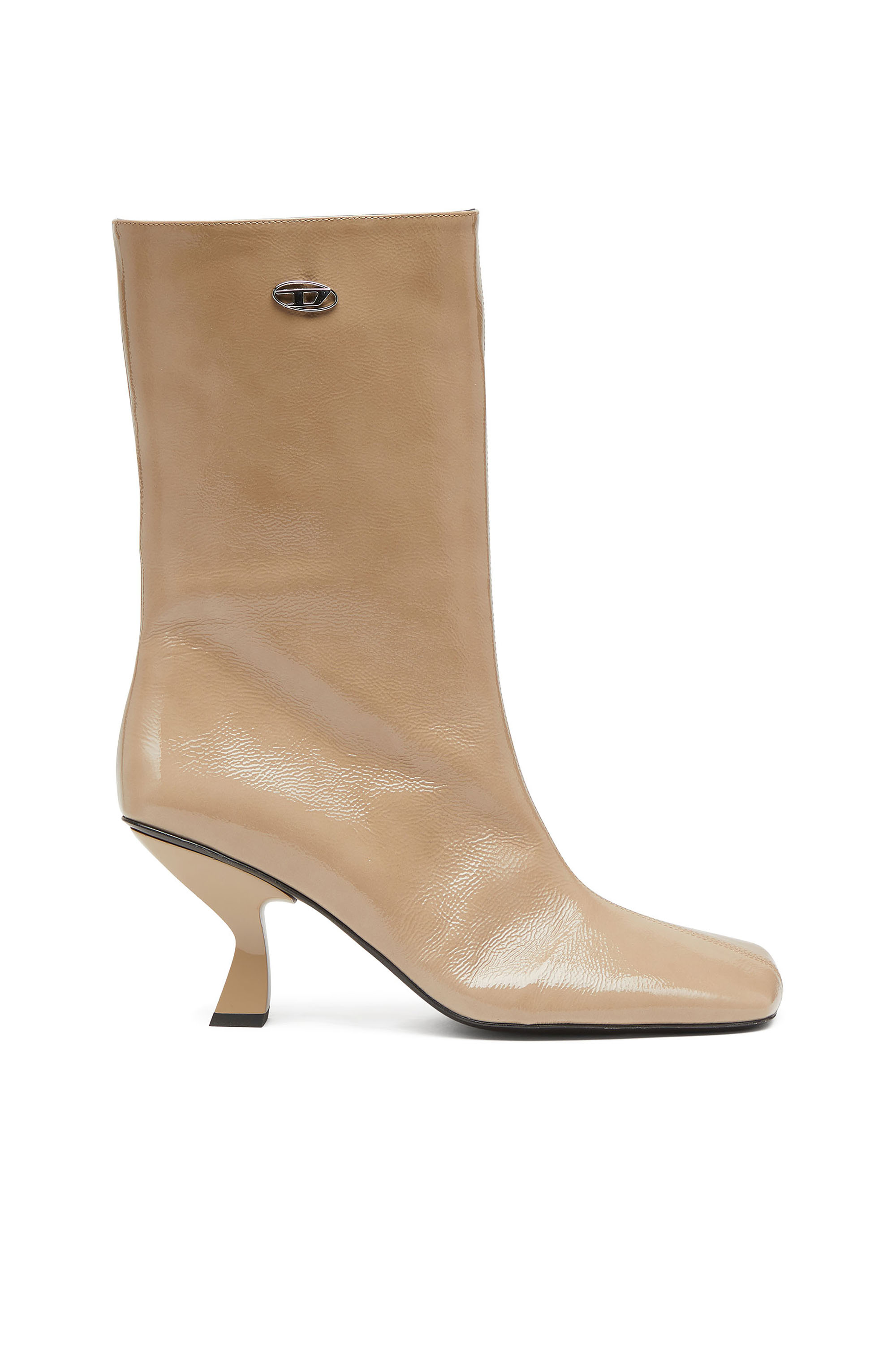 Diesel - D-AMBER TUBE 75, D-Ambar-Botines con efecto naplak y punta cuadrada Mujer in Beige - 1