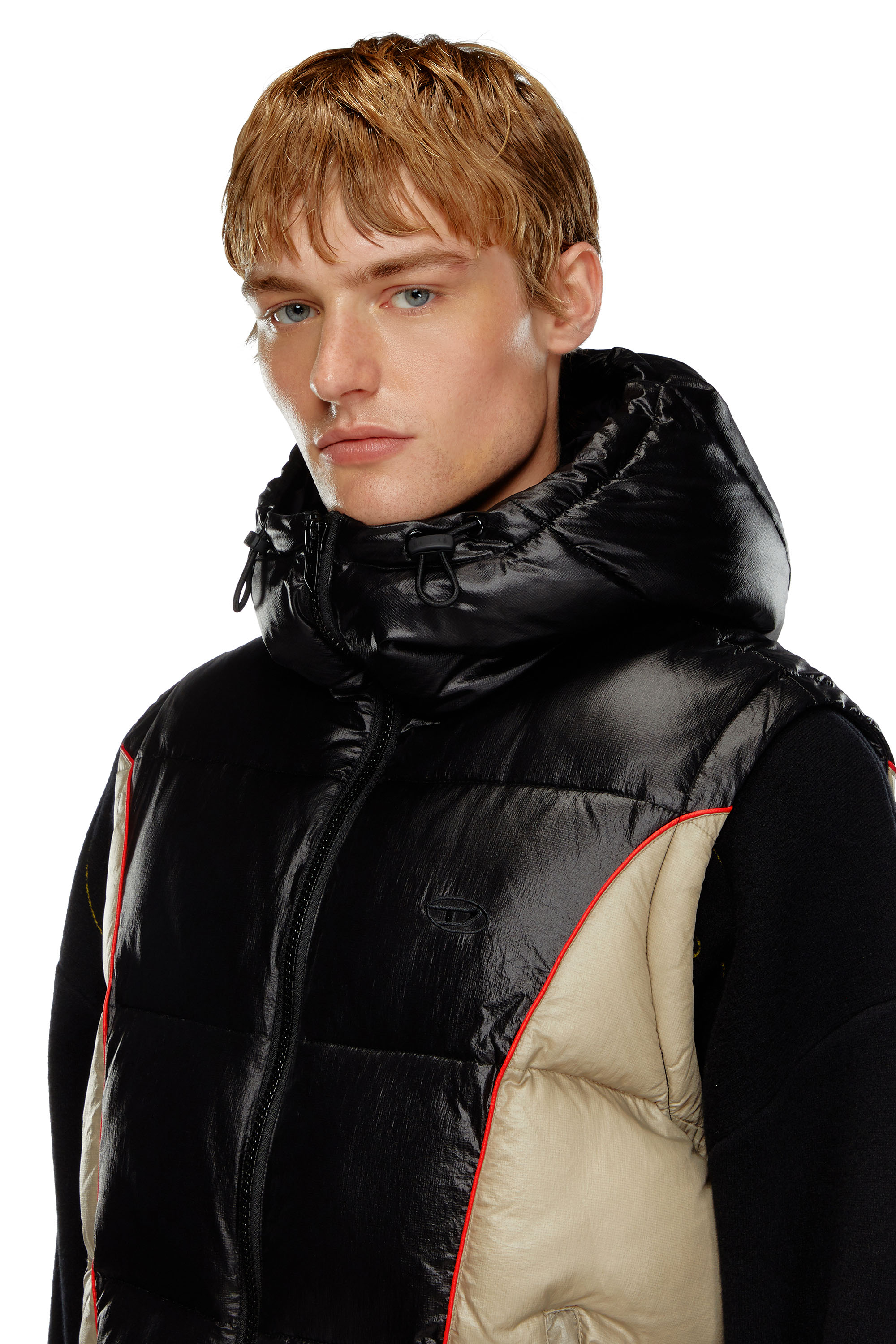 Diesel - W-OSTEND-SL, Chaleco puffer con capucha de ripstop brillante Hombre in Multicolor - 5