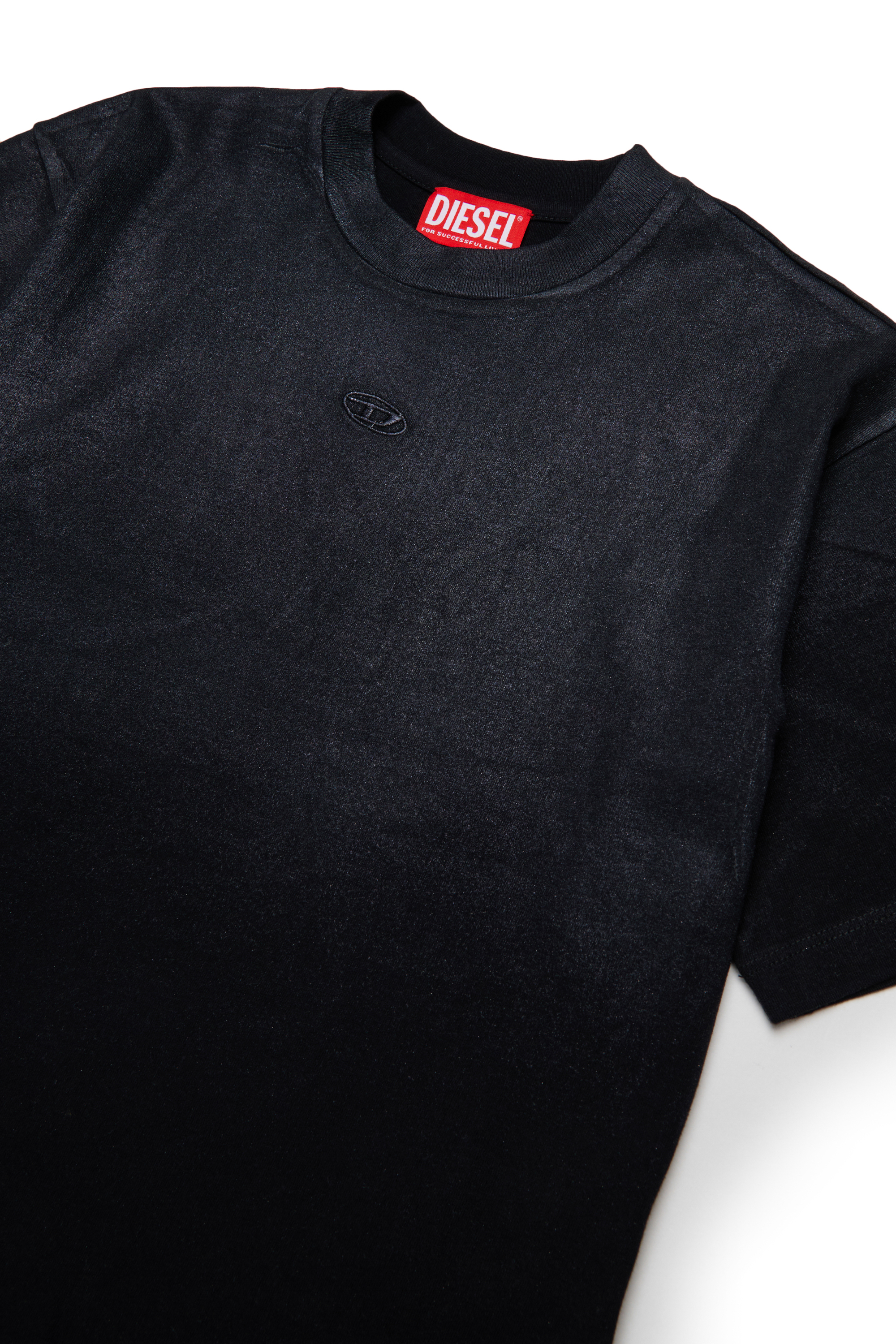 Diesel - TANORMYS2, Camiseta de algod&oacute;n con bordado tonal Oval D Mujer in Negro - 3